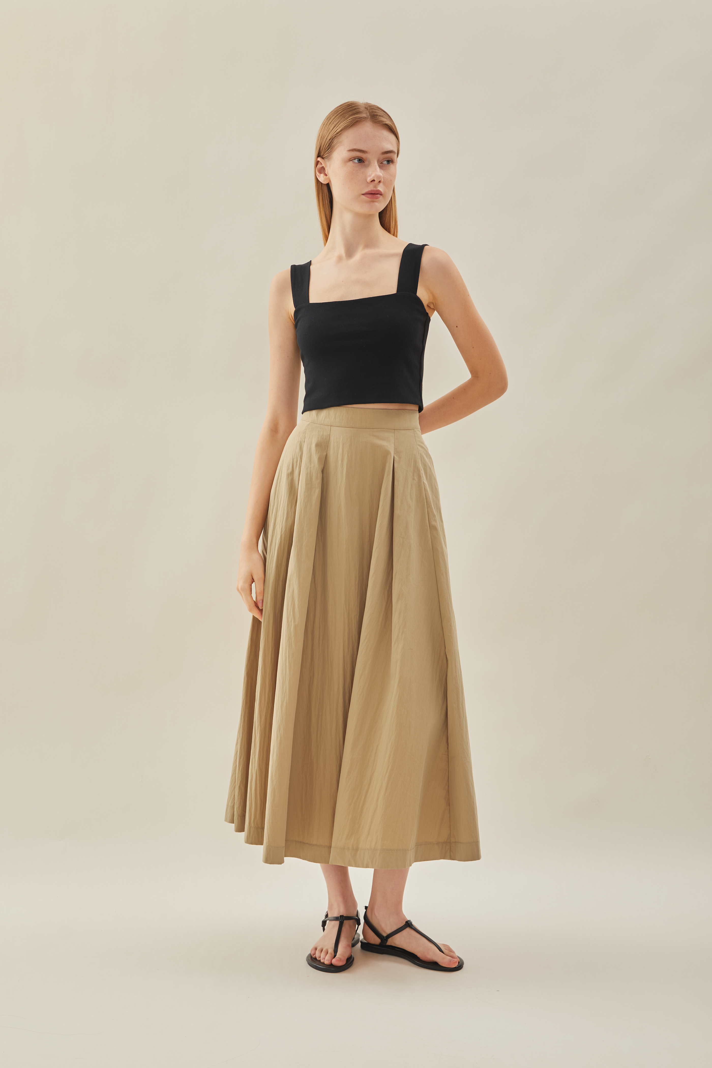 Flared Skirt in Camel