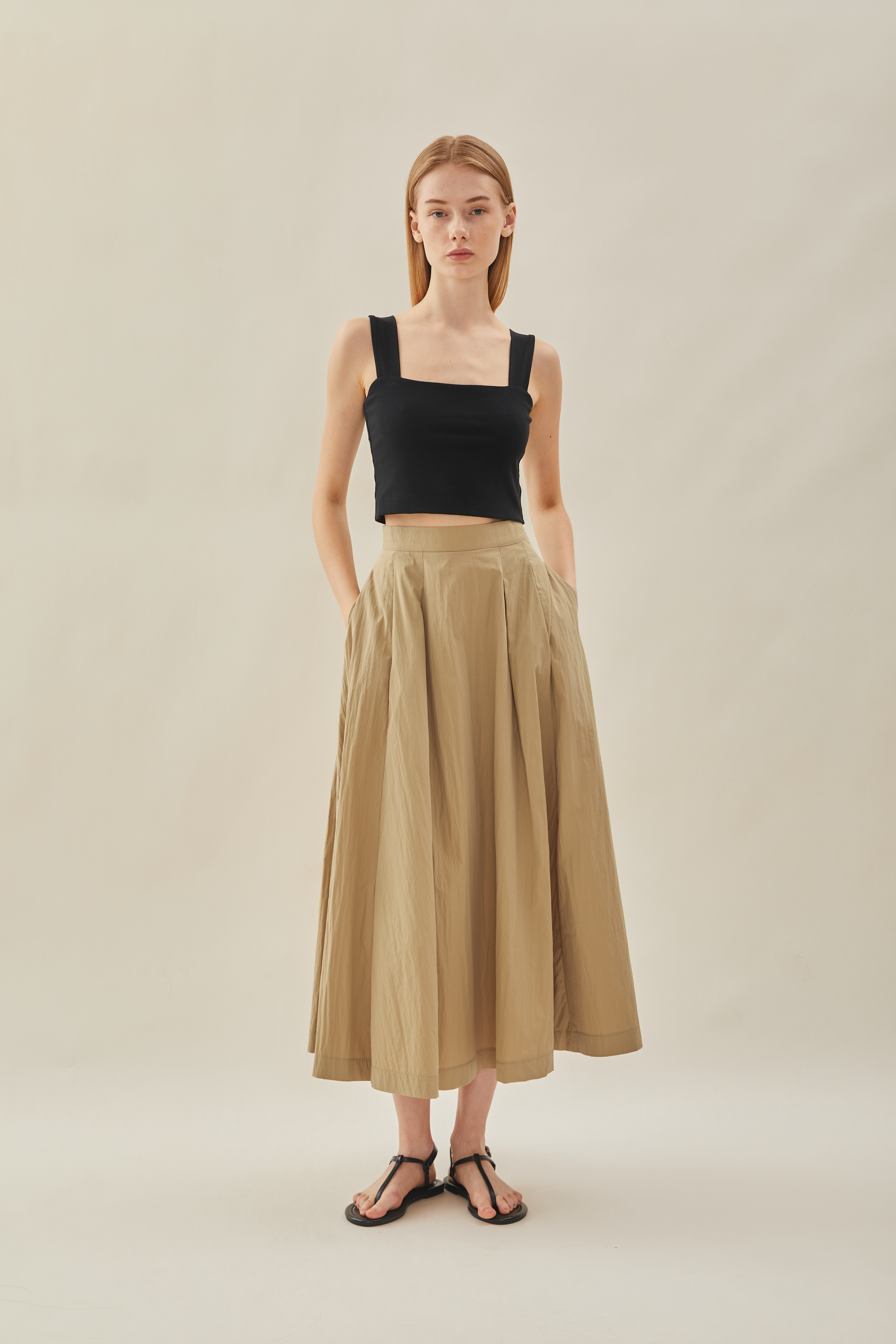 Flared Skirt in Camel