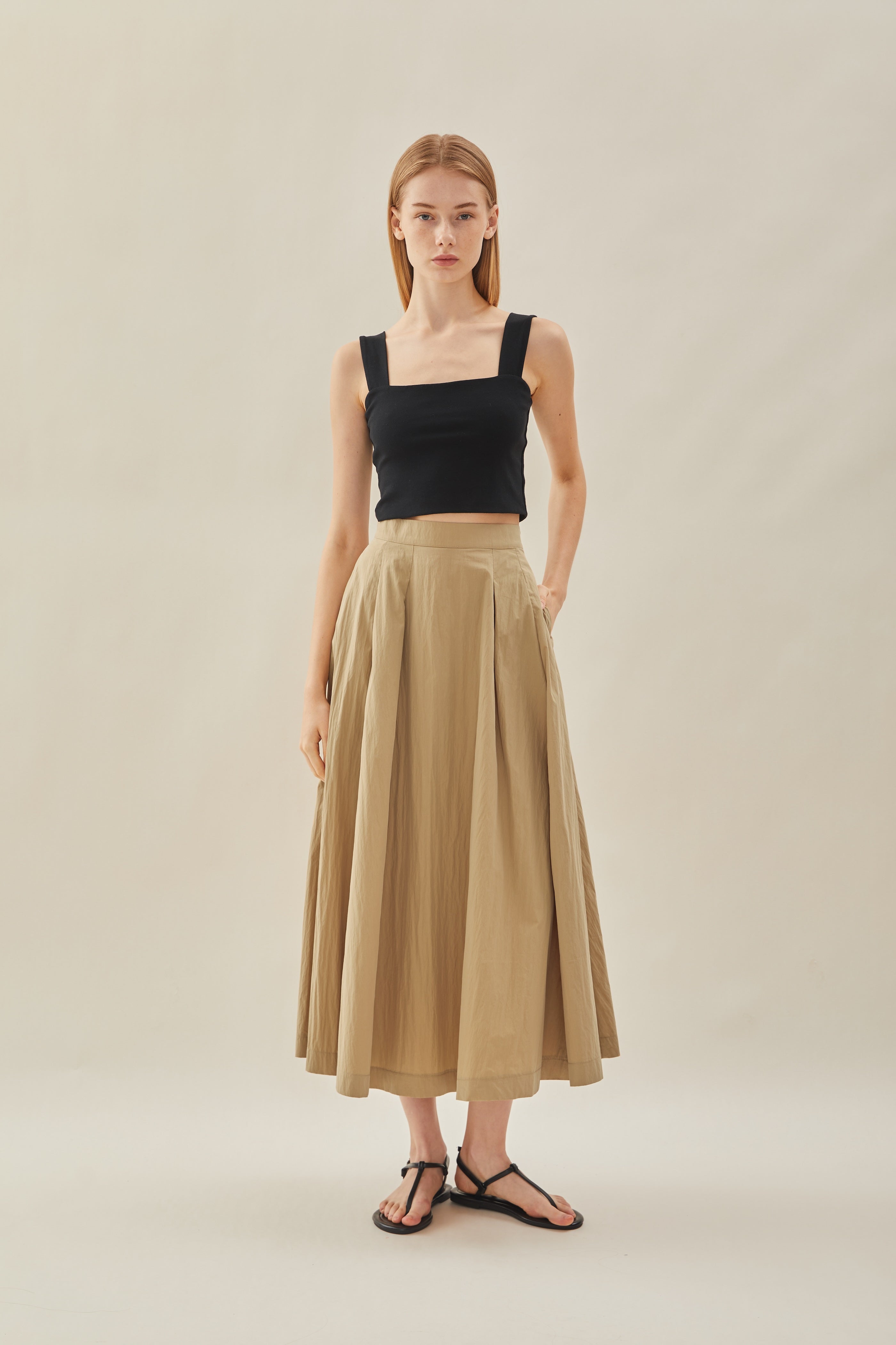 Flared Skirt in Camel