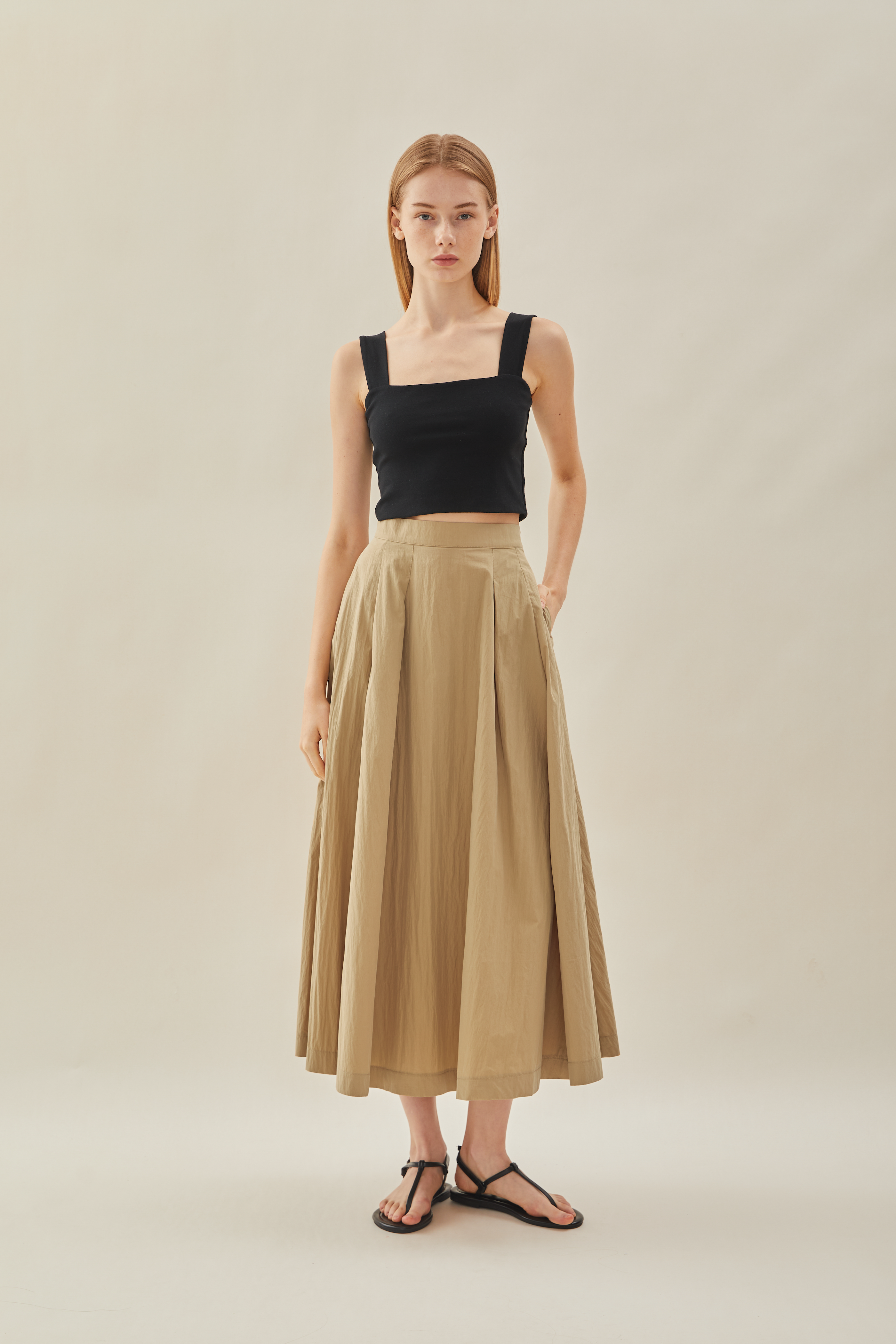 Flared Skirt in Camel