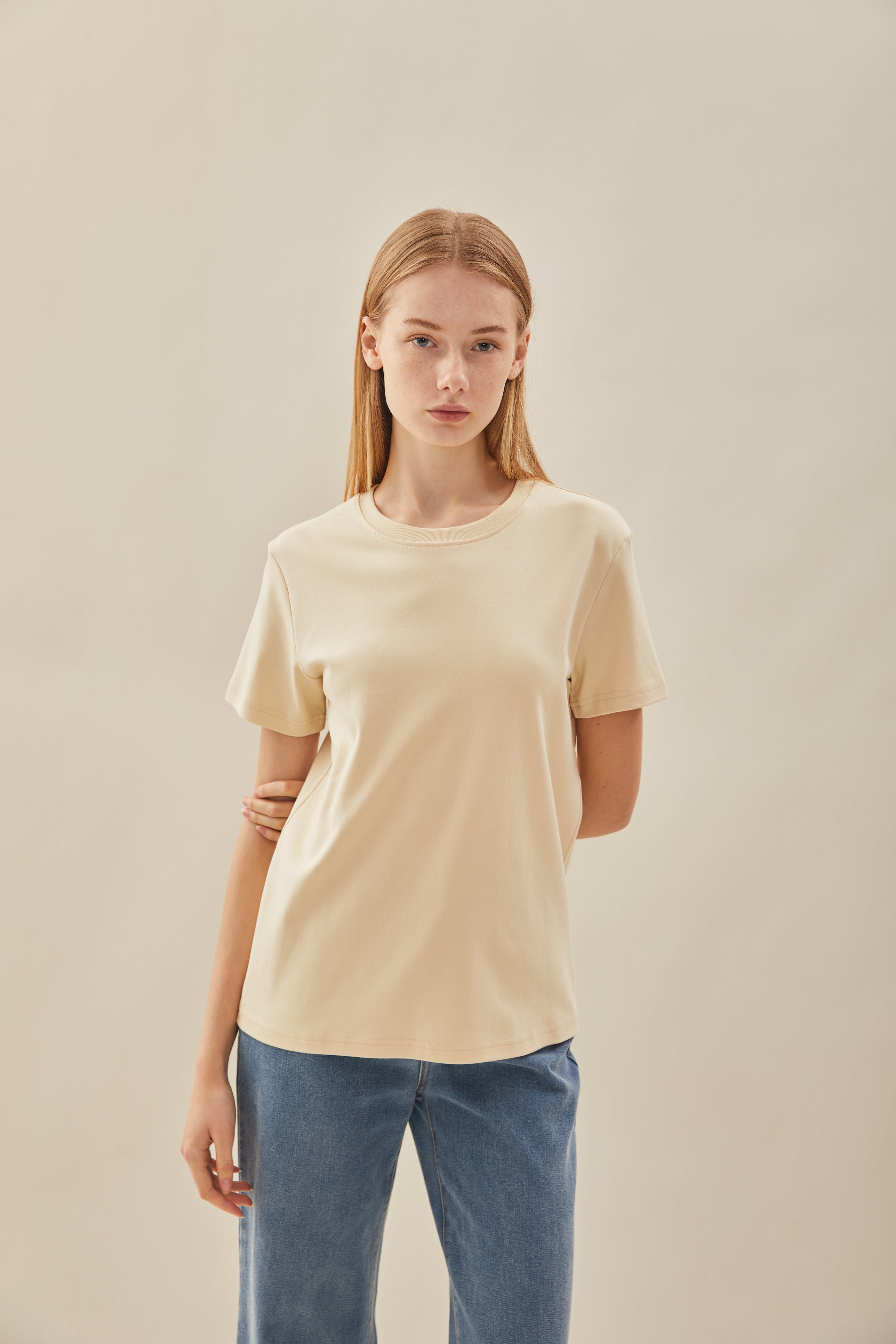 Box Cut Tee in Bone (N°.05)