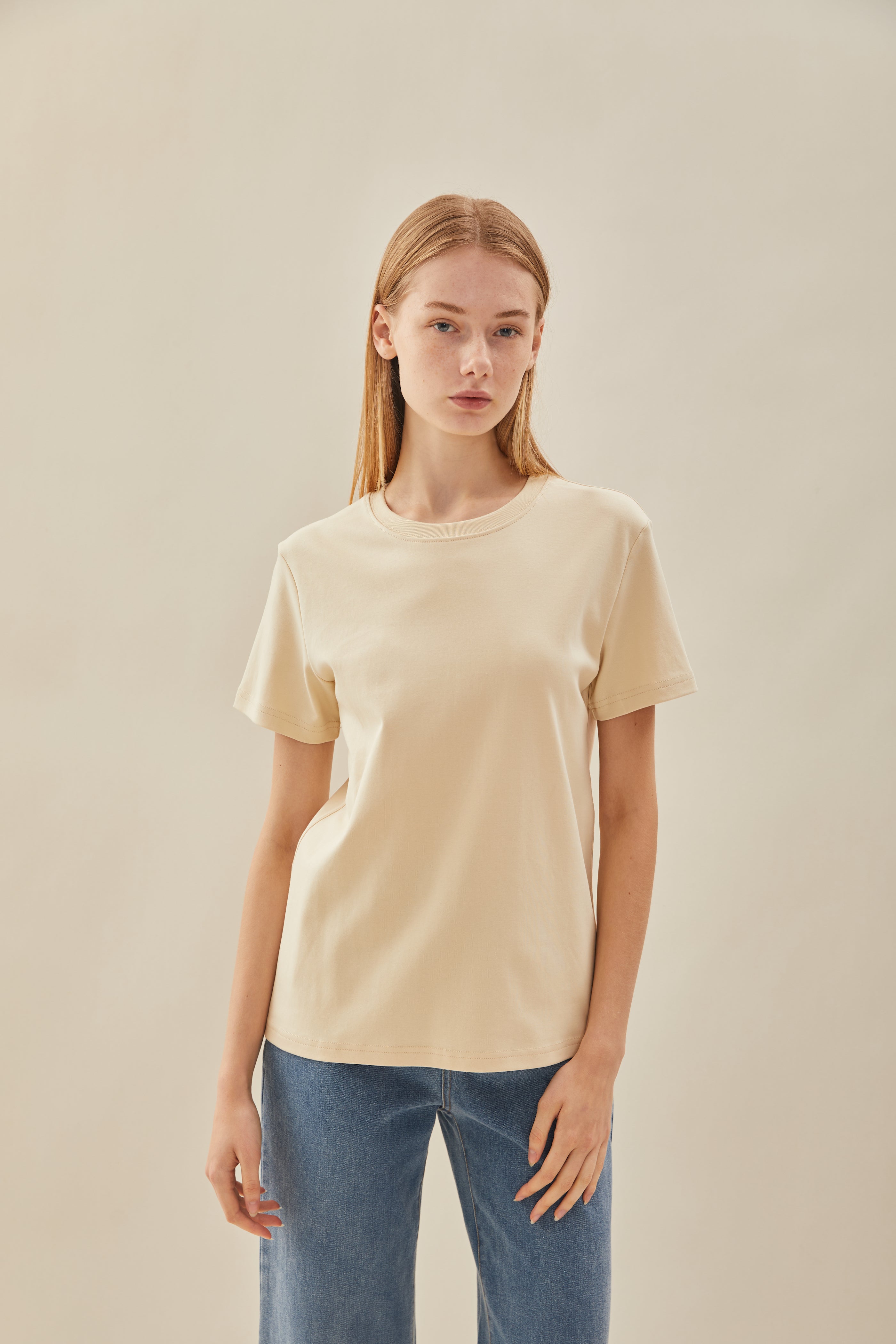 Box Cut Tee in Bone (N°.05)