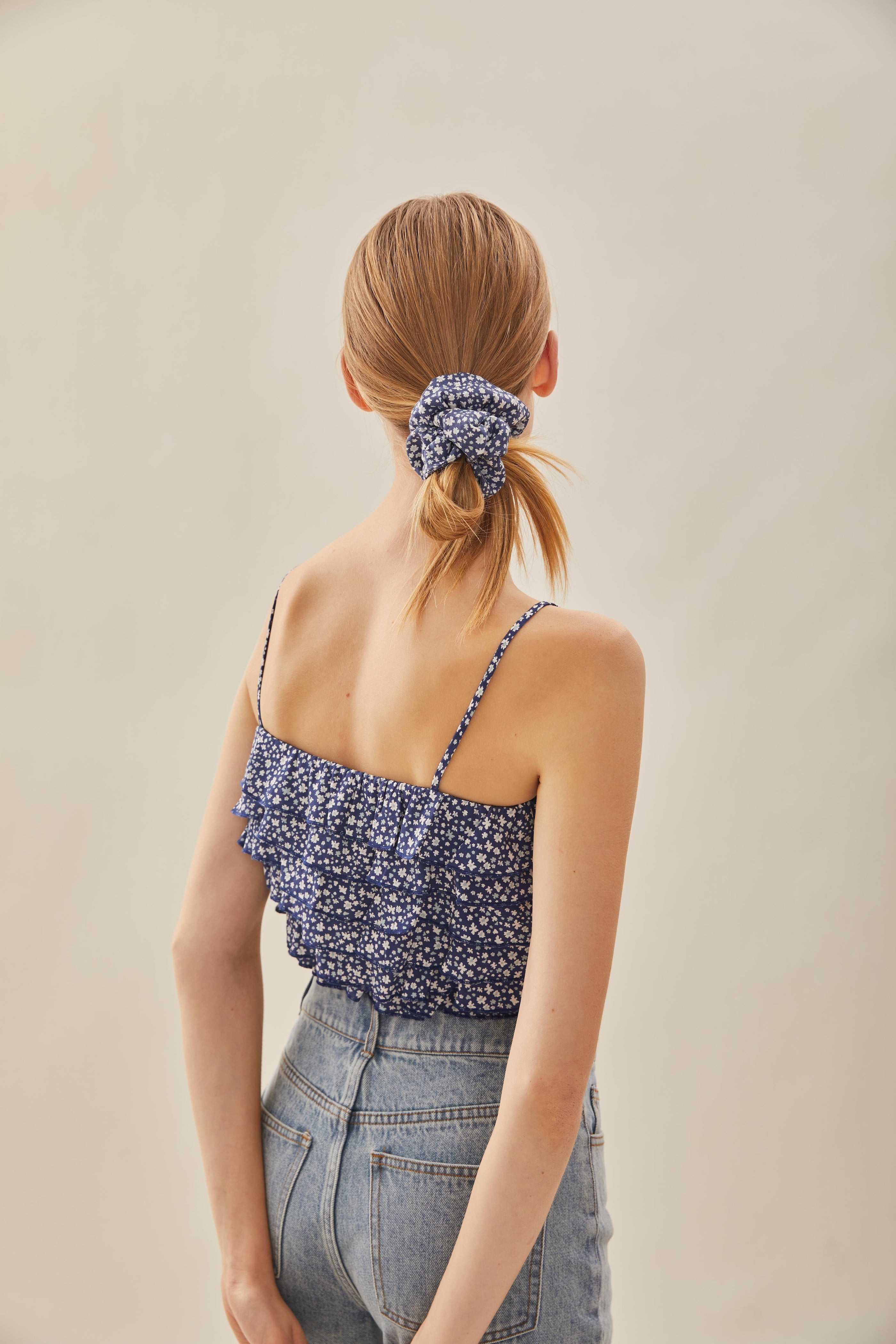 Cotton Scrunchie in Moonlight Bloom