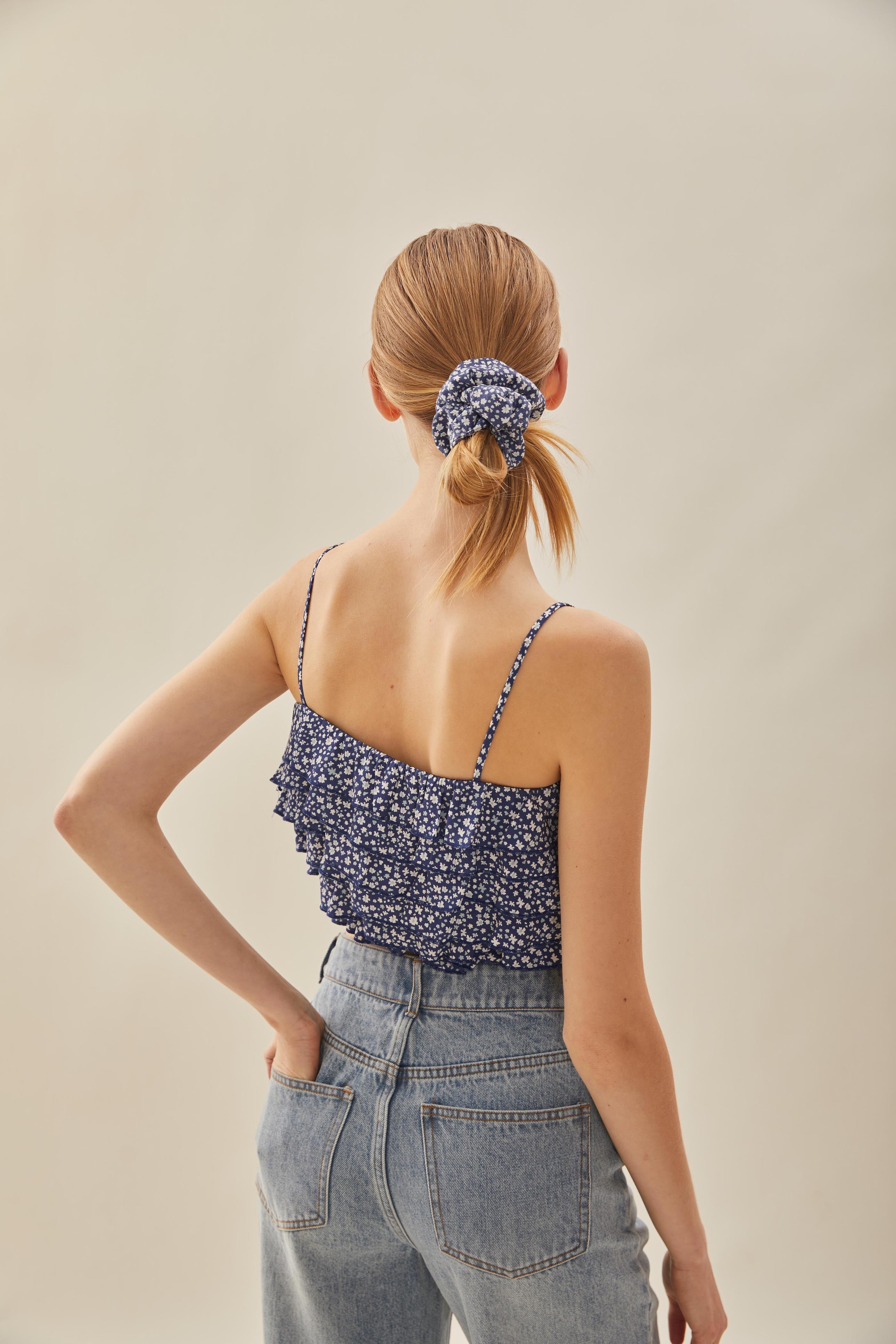 Cotton Scrunchie in Moonlight Bloom