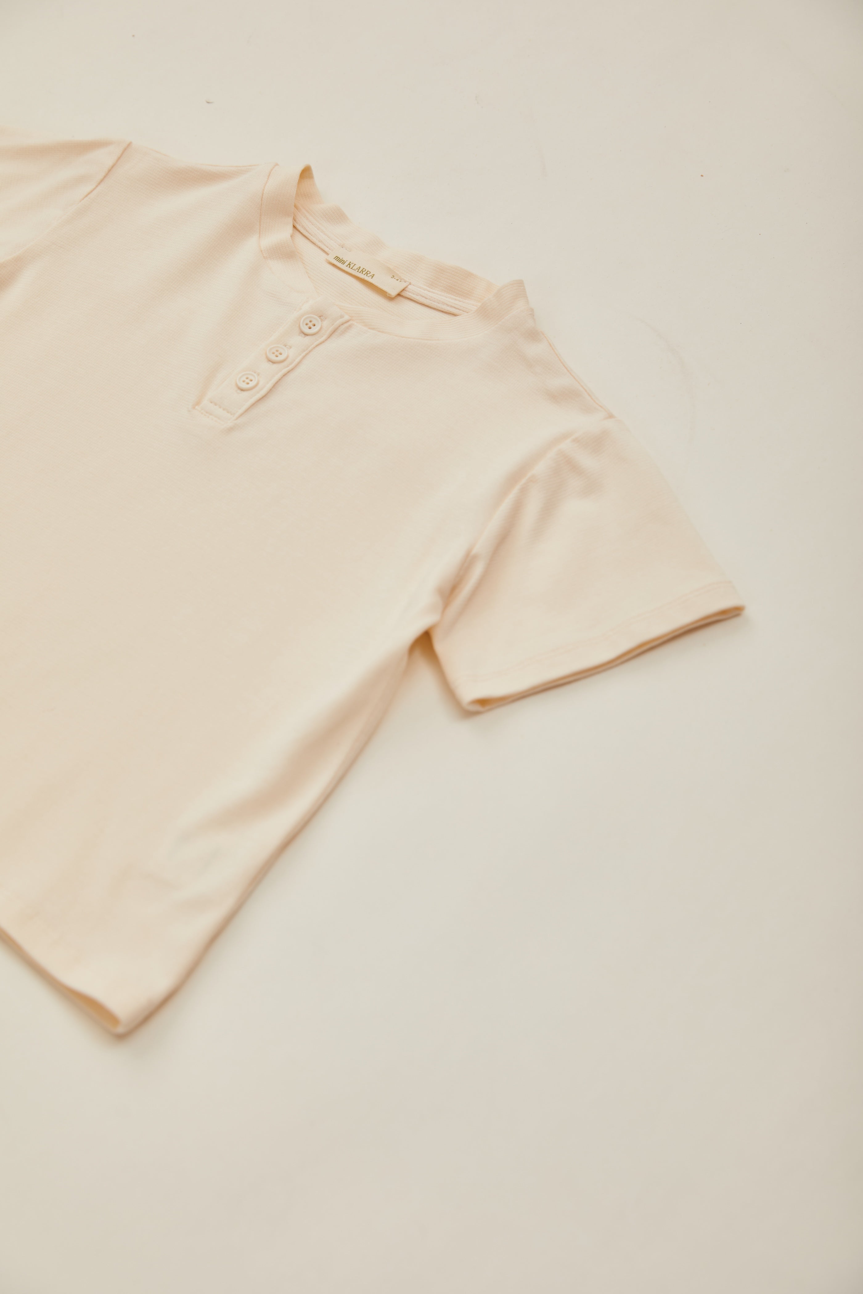 Mini Short Sleeve Blouse in Oatmeal