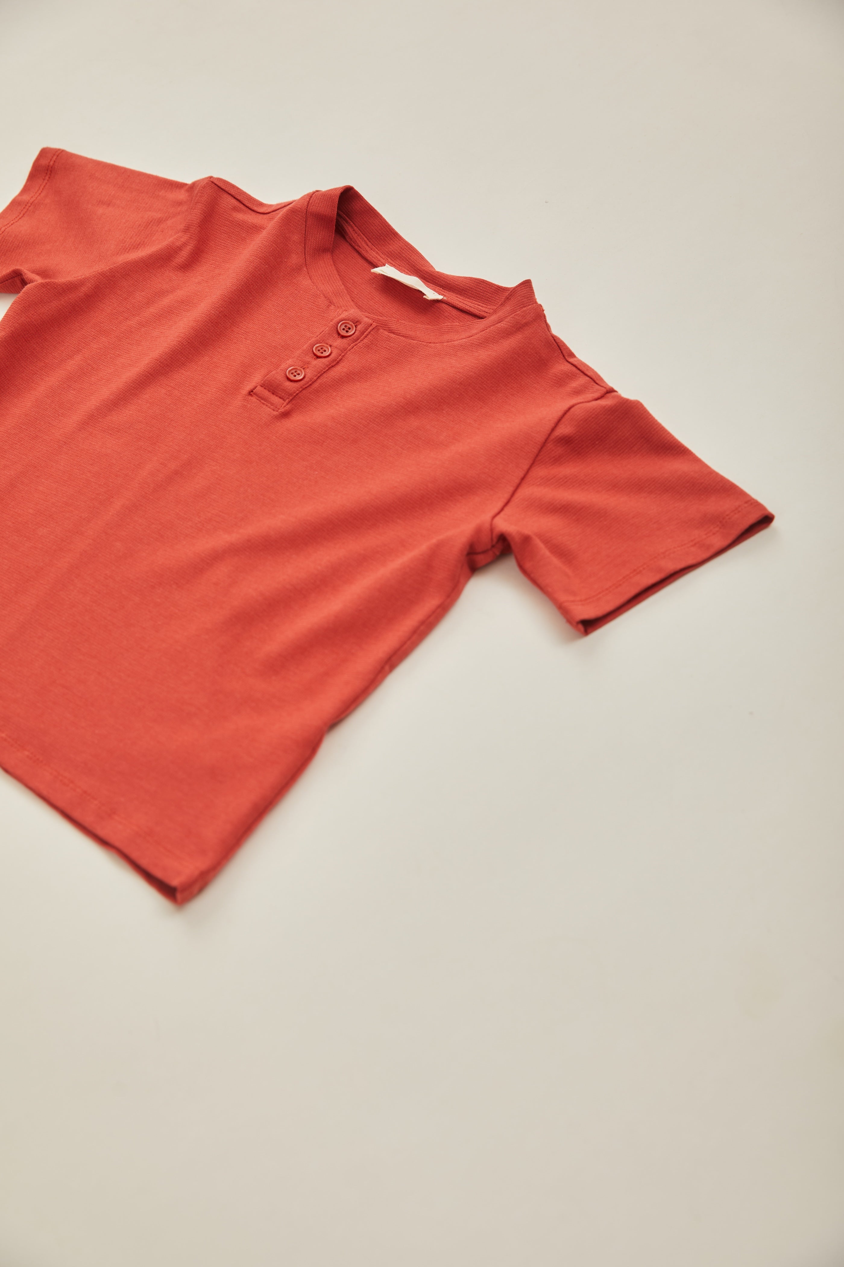 Mini Short Sleeve Blouse in Tangerine