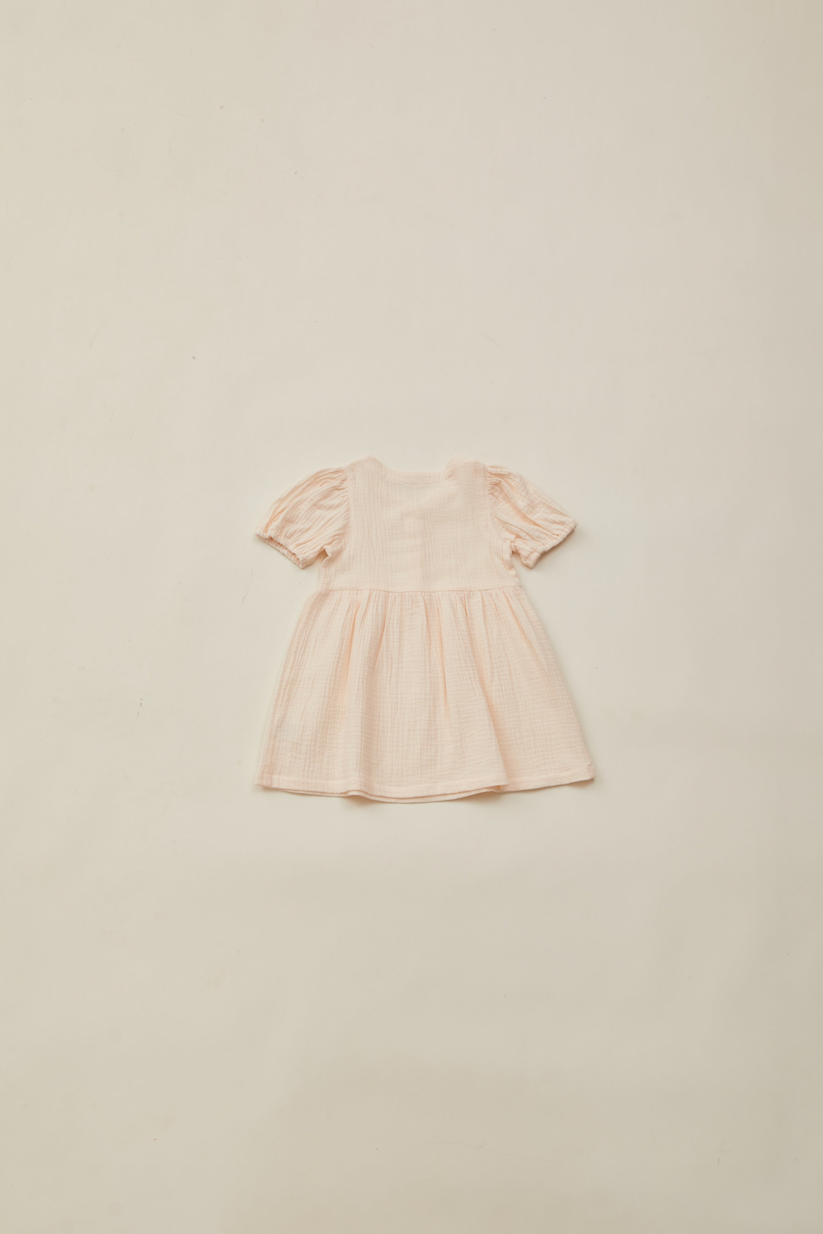 Mini Buttoned Round Neck Dress in Dove