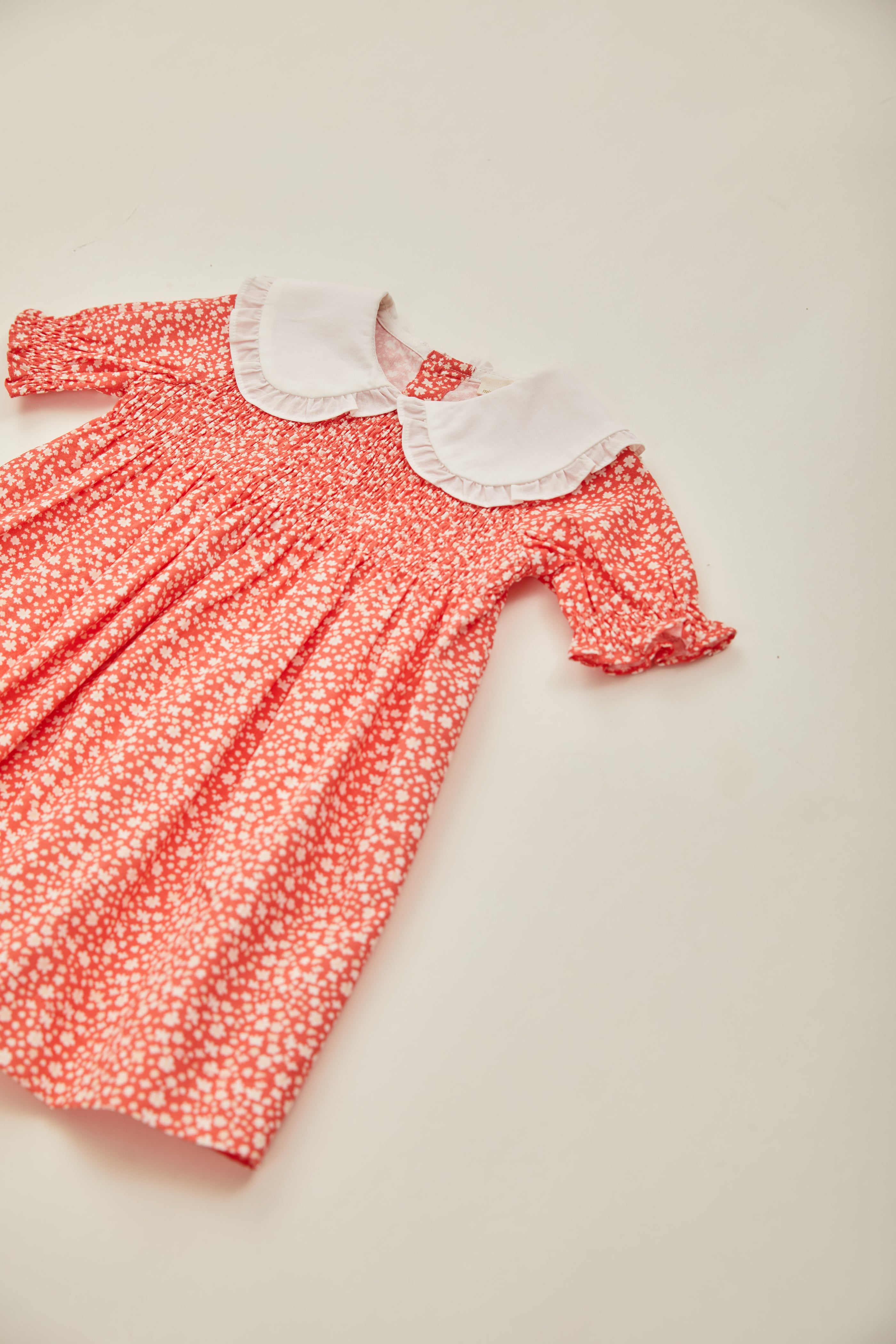 Mini Peter Pan Collar Dress in Red Bloom