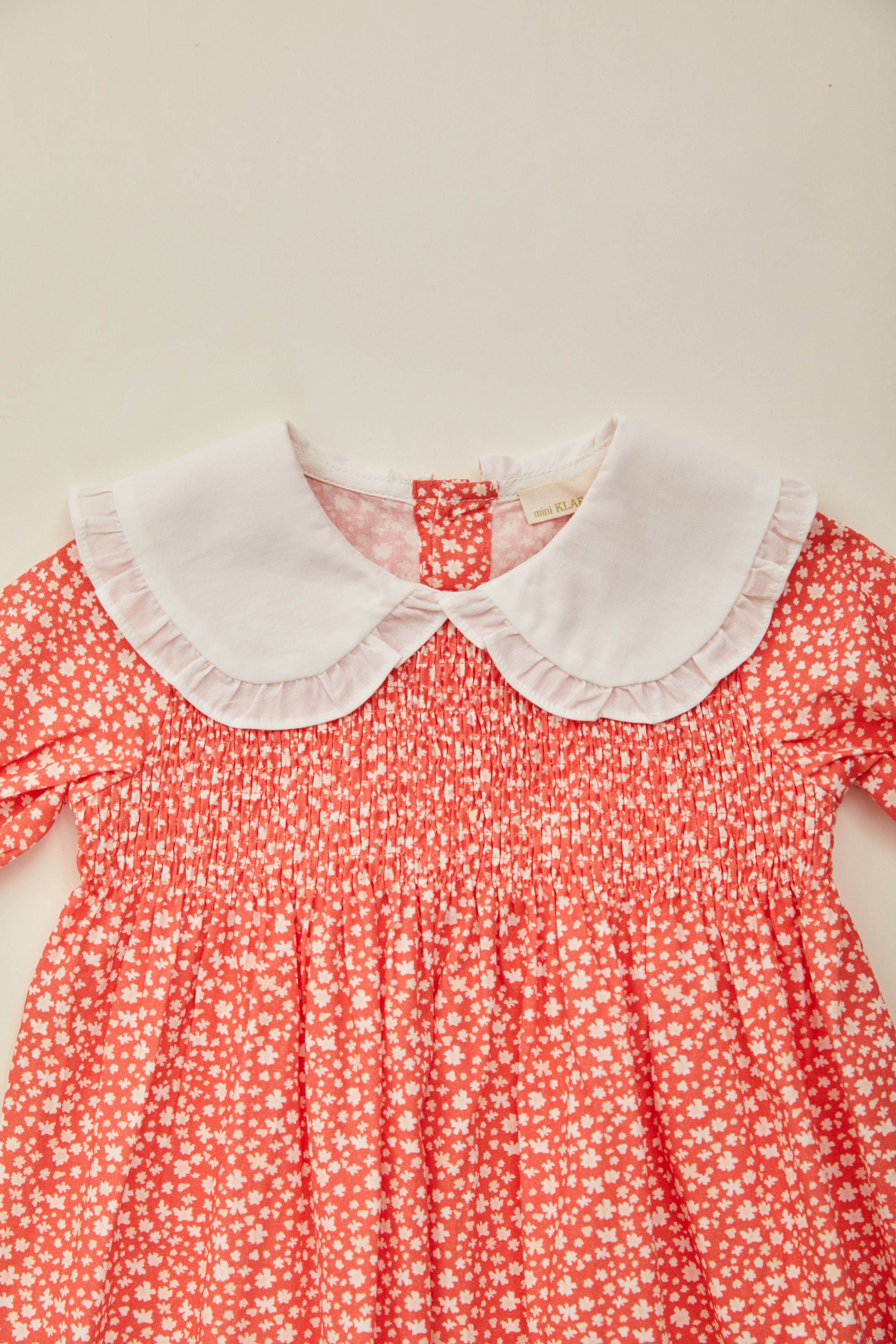 Mini Peter Pan Collar Dress in Red Bloom