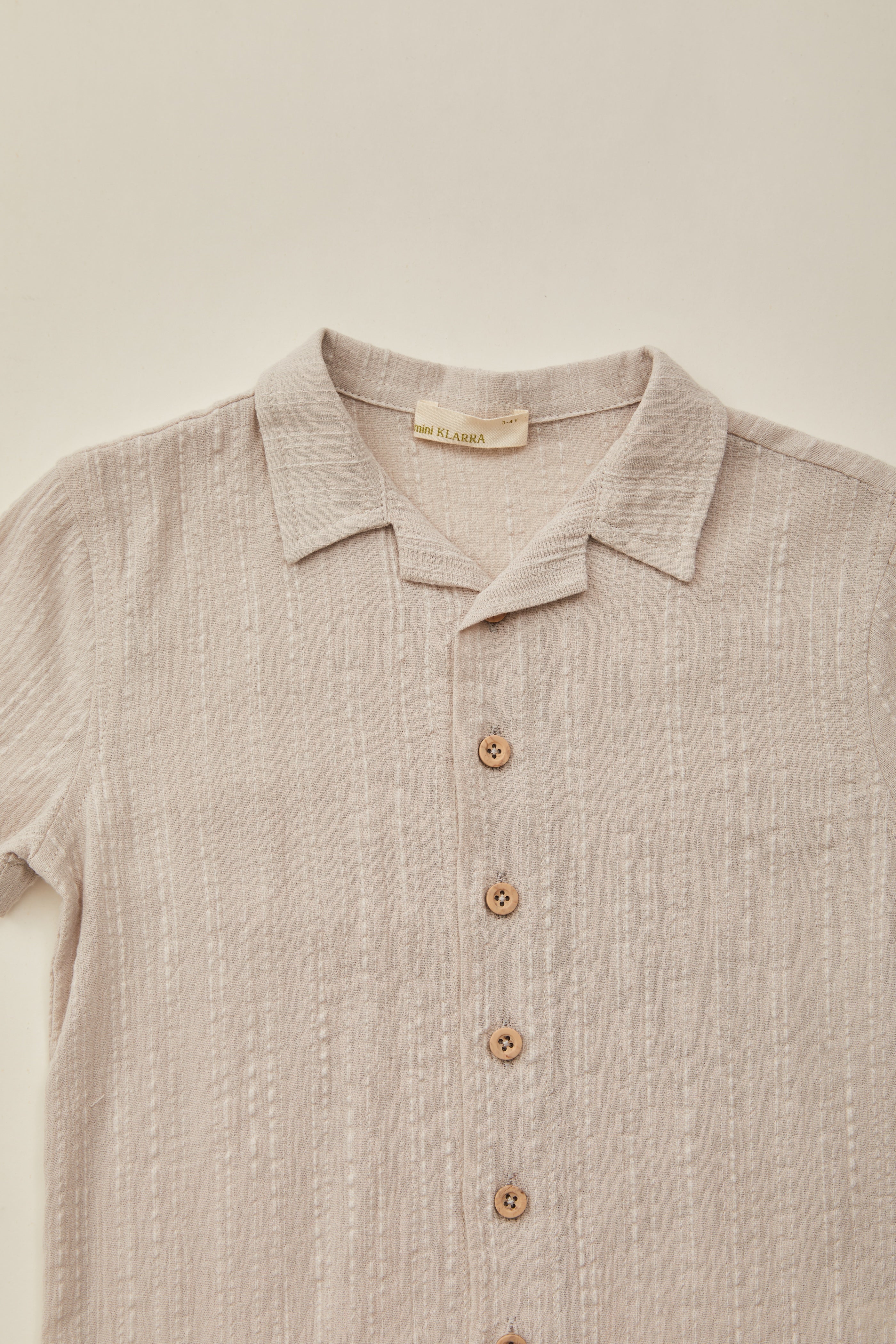 Mini Cotton Shirt in Taupe