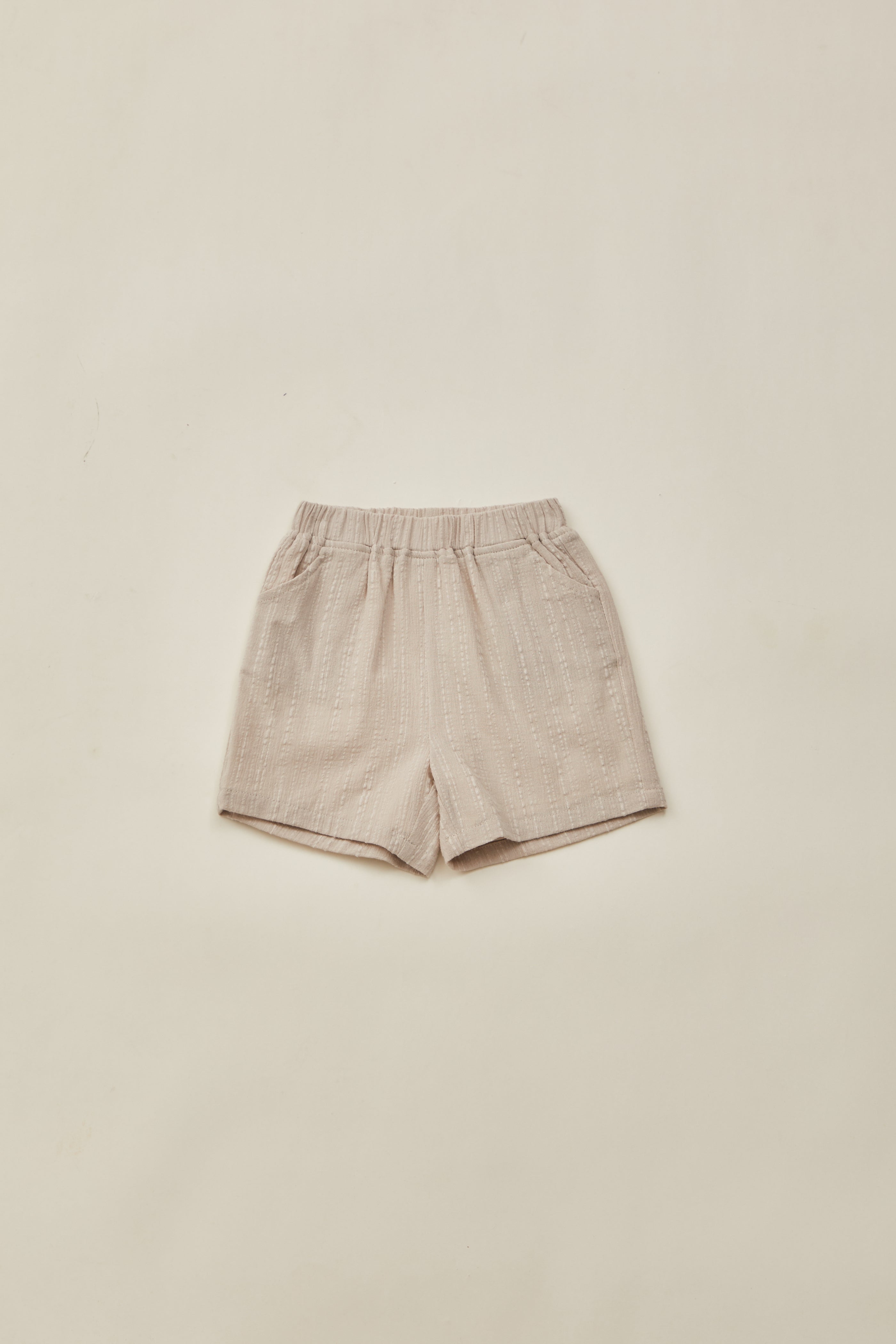 Mini Straight Cut Shorts in Taupe