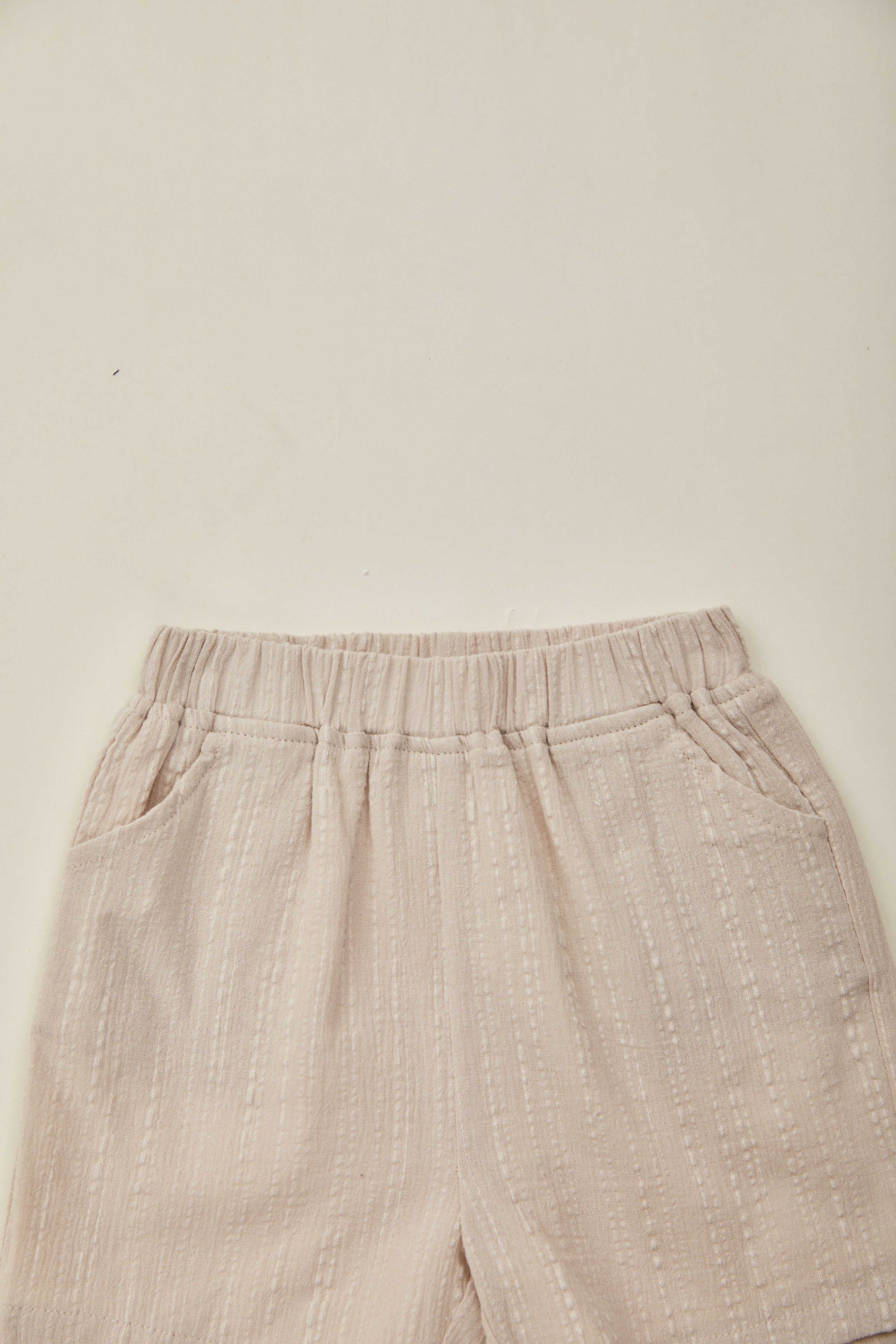 Mini Straight Cut Shorts in Taupe