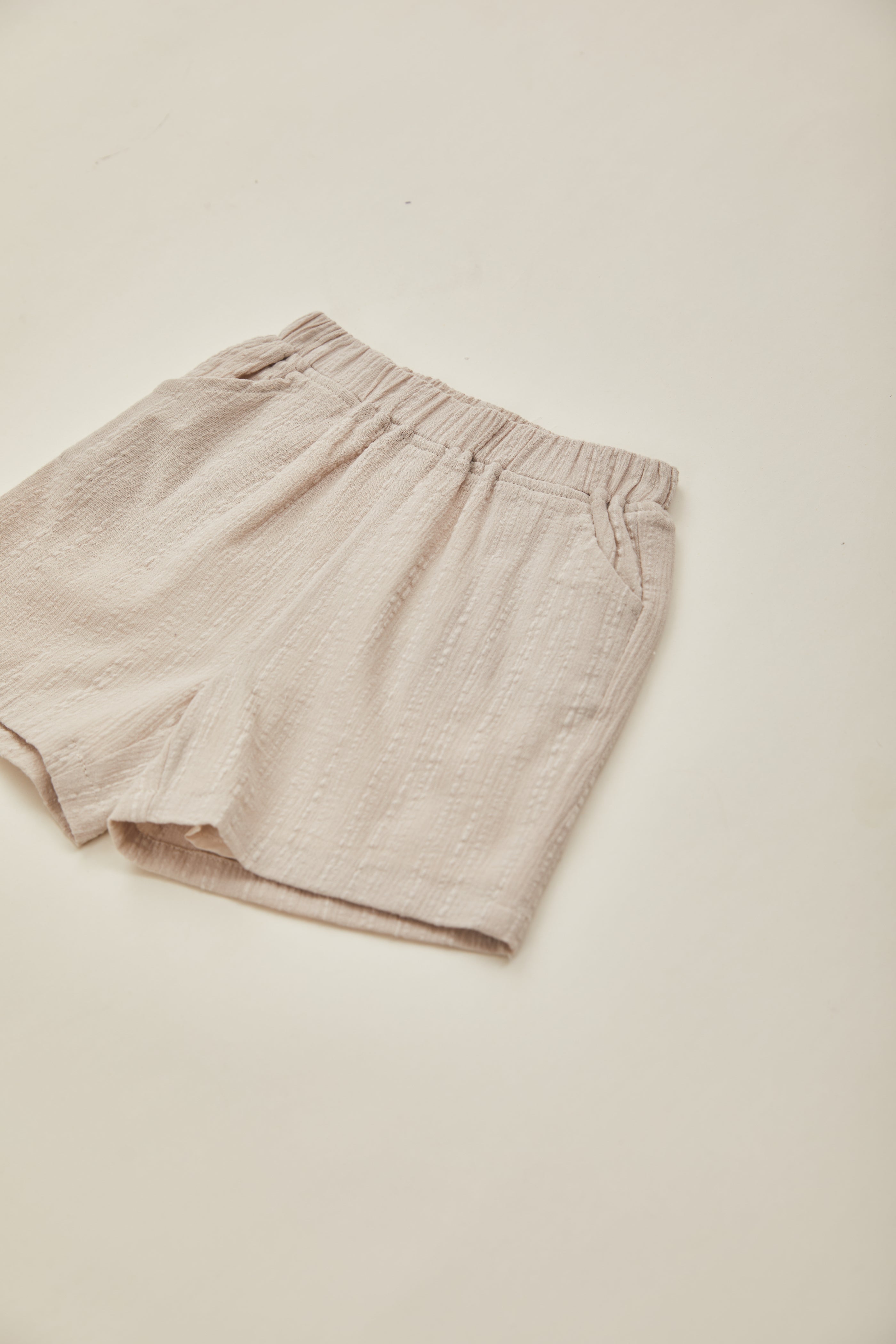 Mini Straight Cut Shorts in Taupe