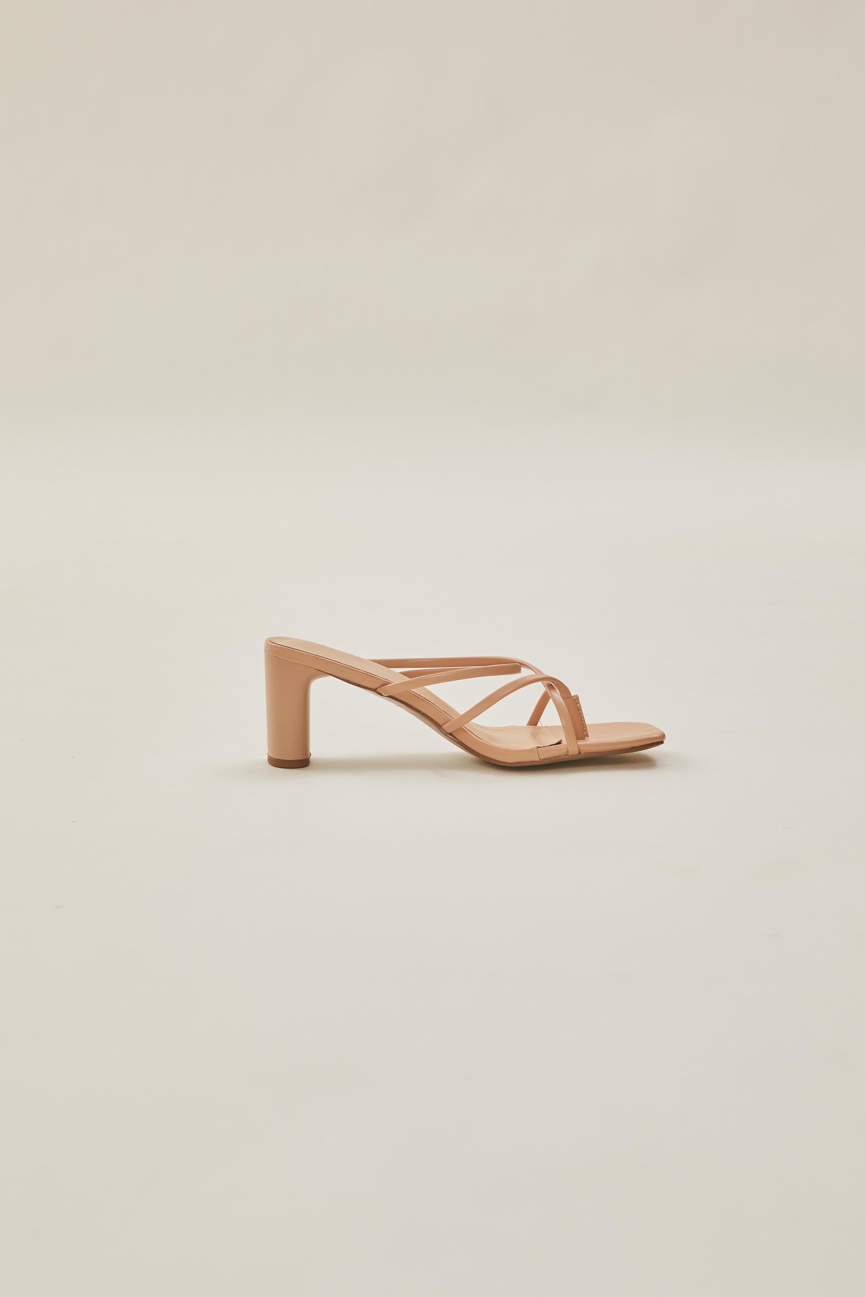 Vares Strap Heels in Beige