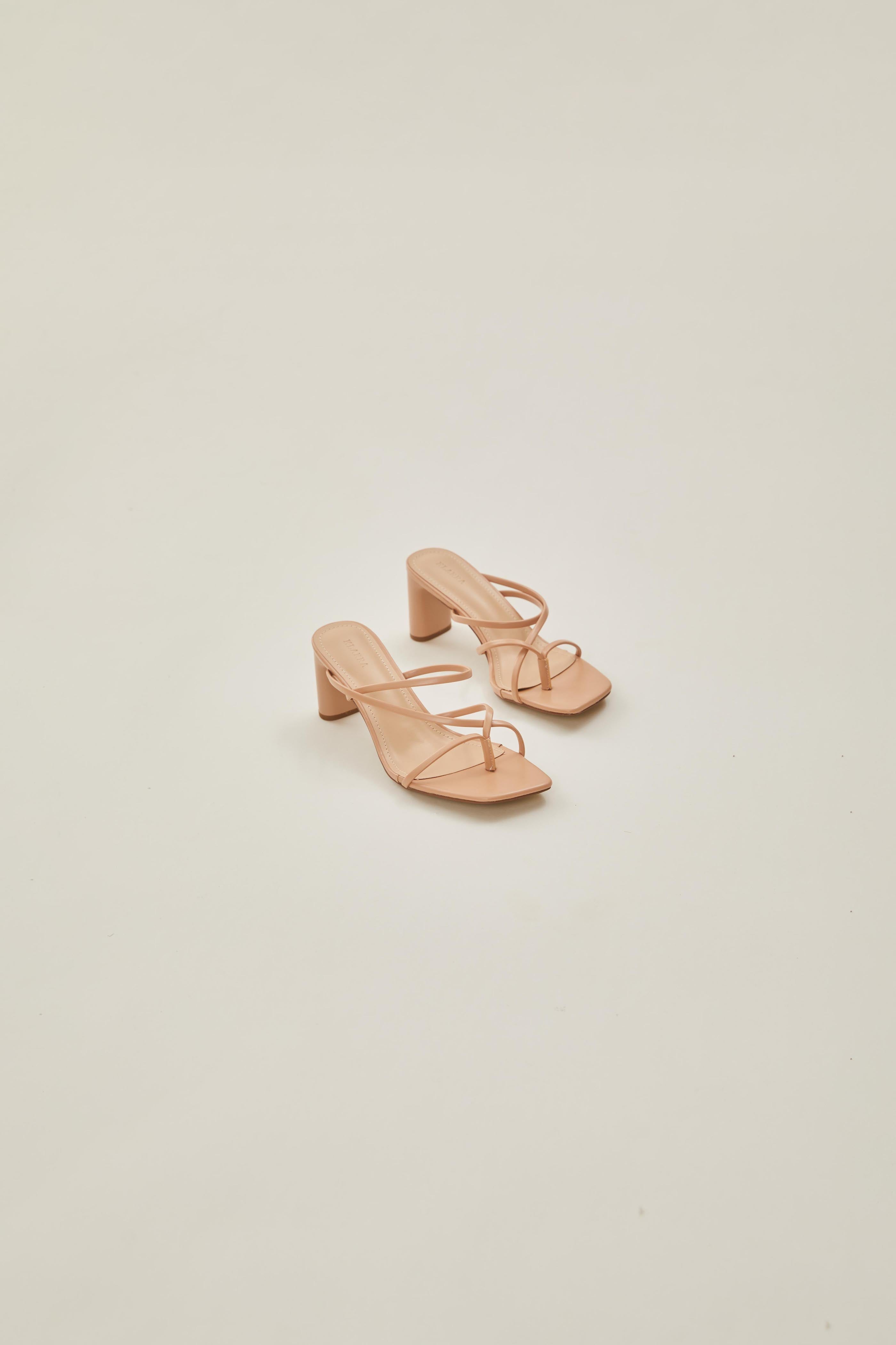 Vares Strap Heels in Beige