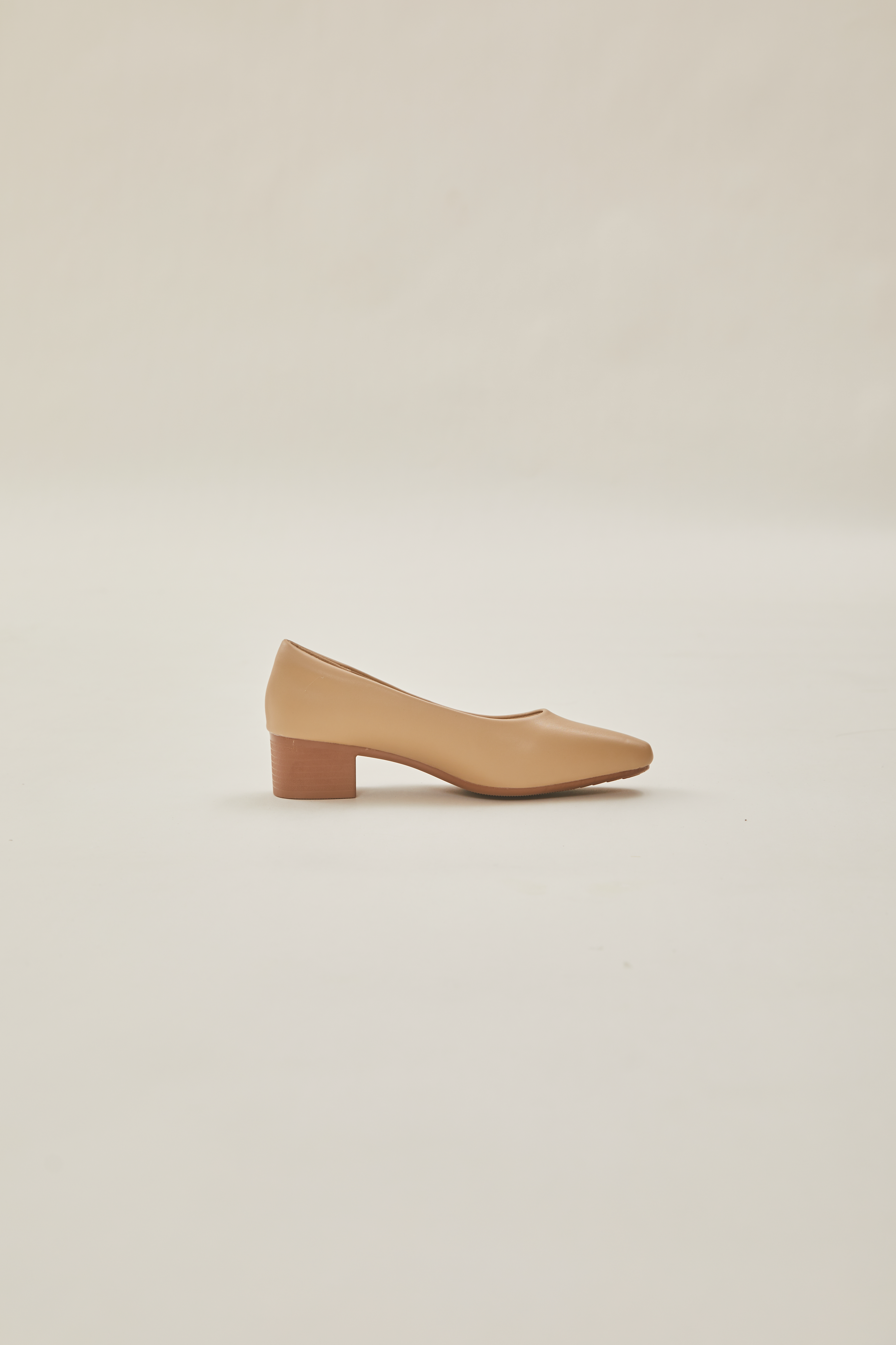 Rea Square Toe Pumps in Beige (Sale)