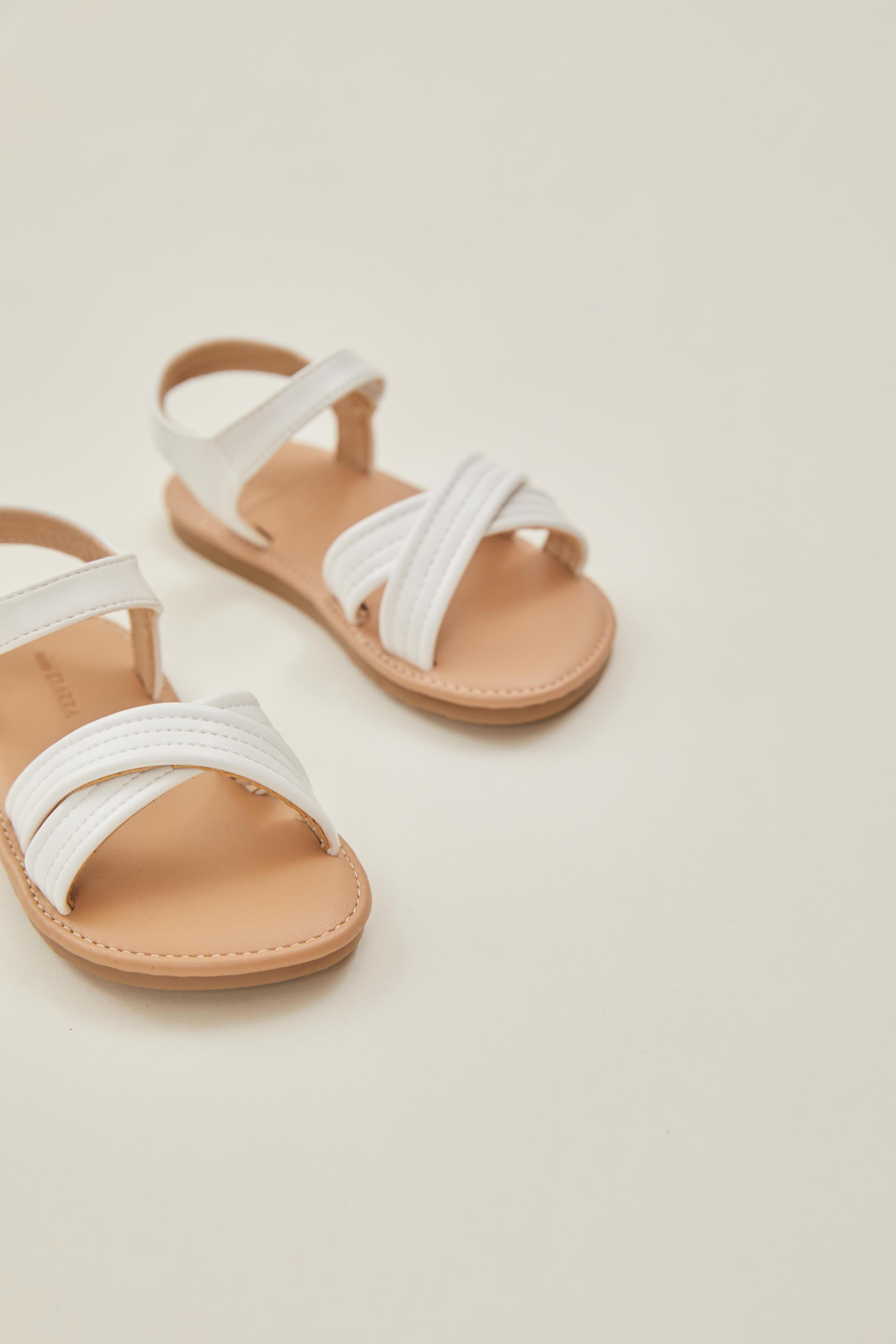 Mini Ada Stitched Sandals in White