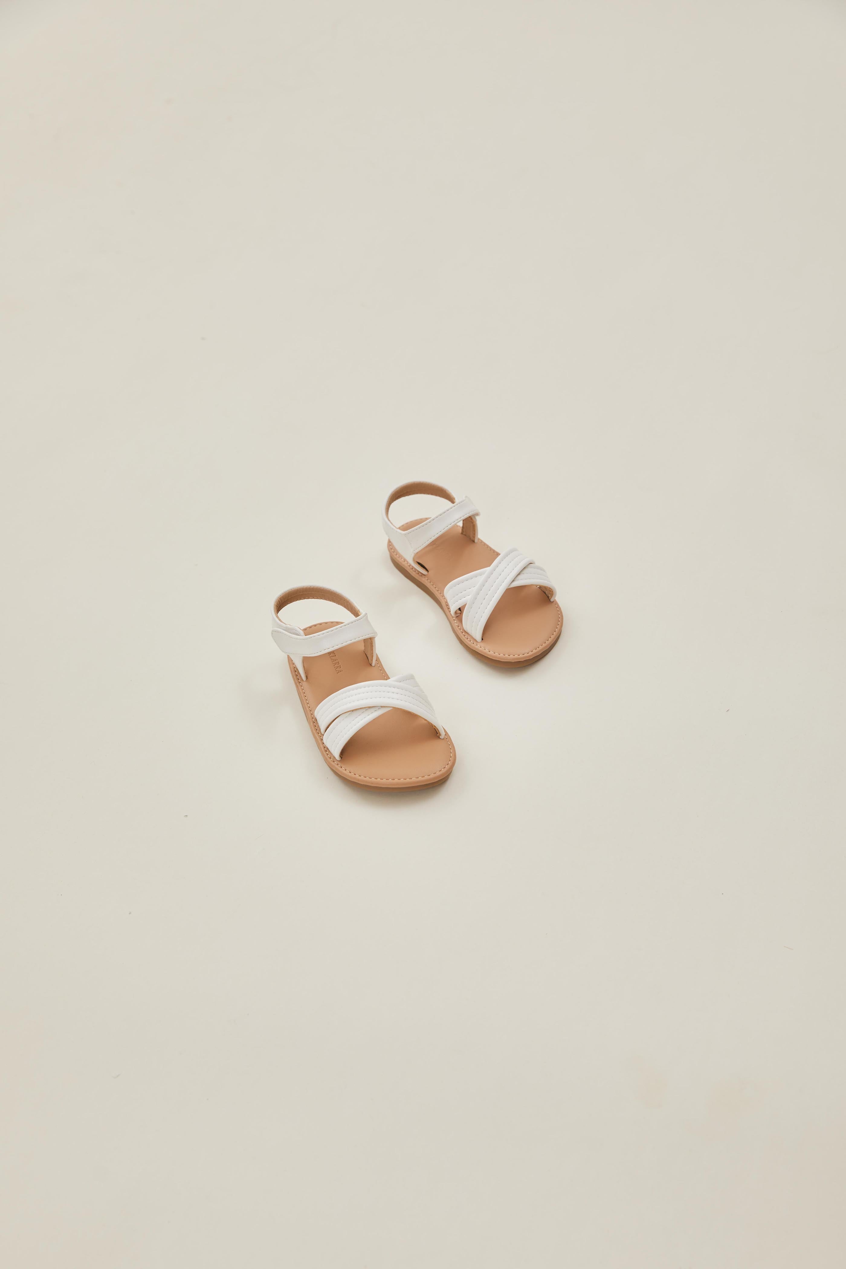 Mini Ada Stitched Sandals in White