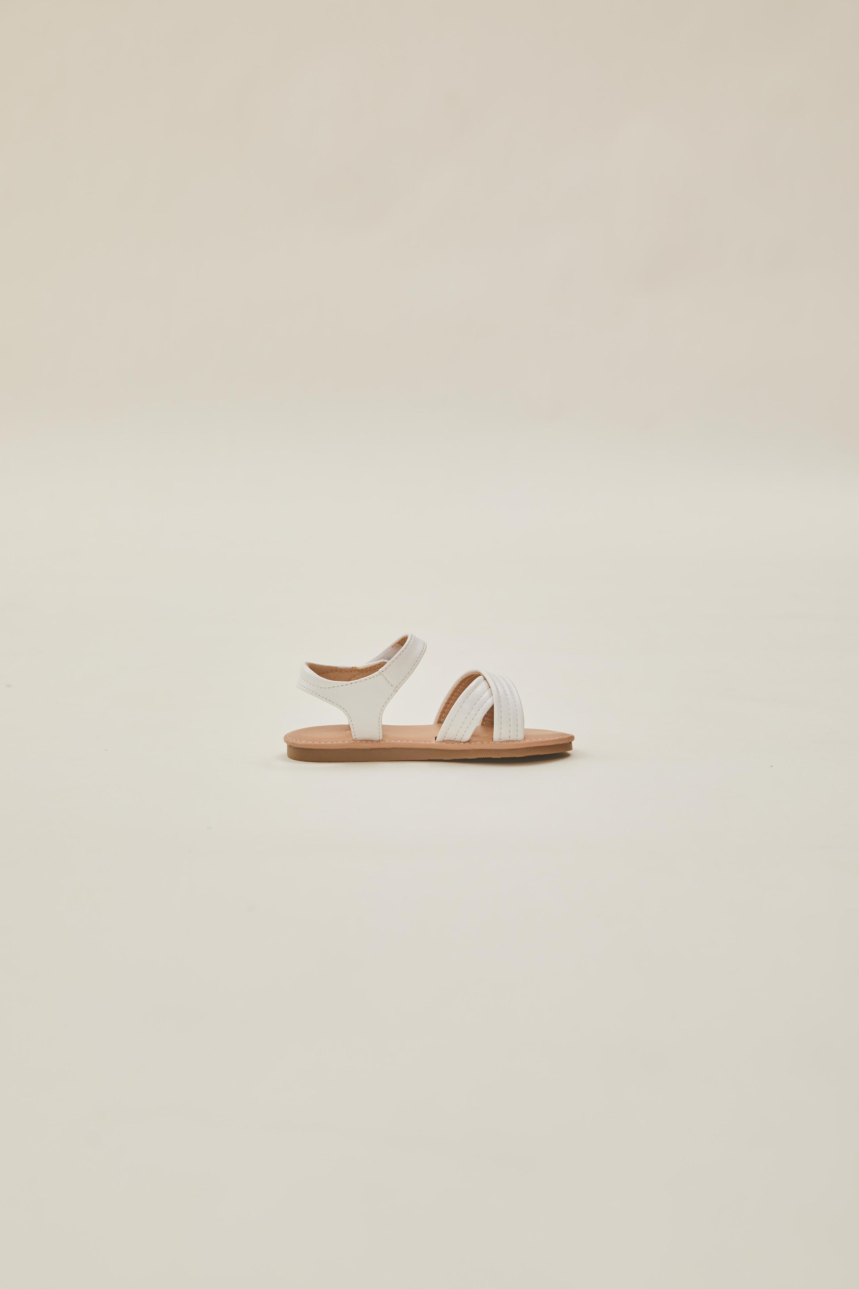 Mini Ada Stitched Sandals in White