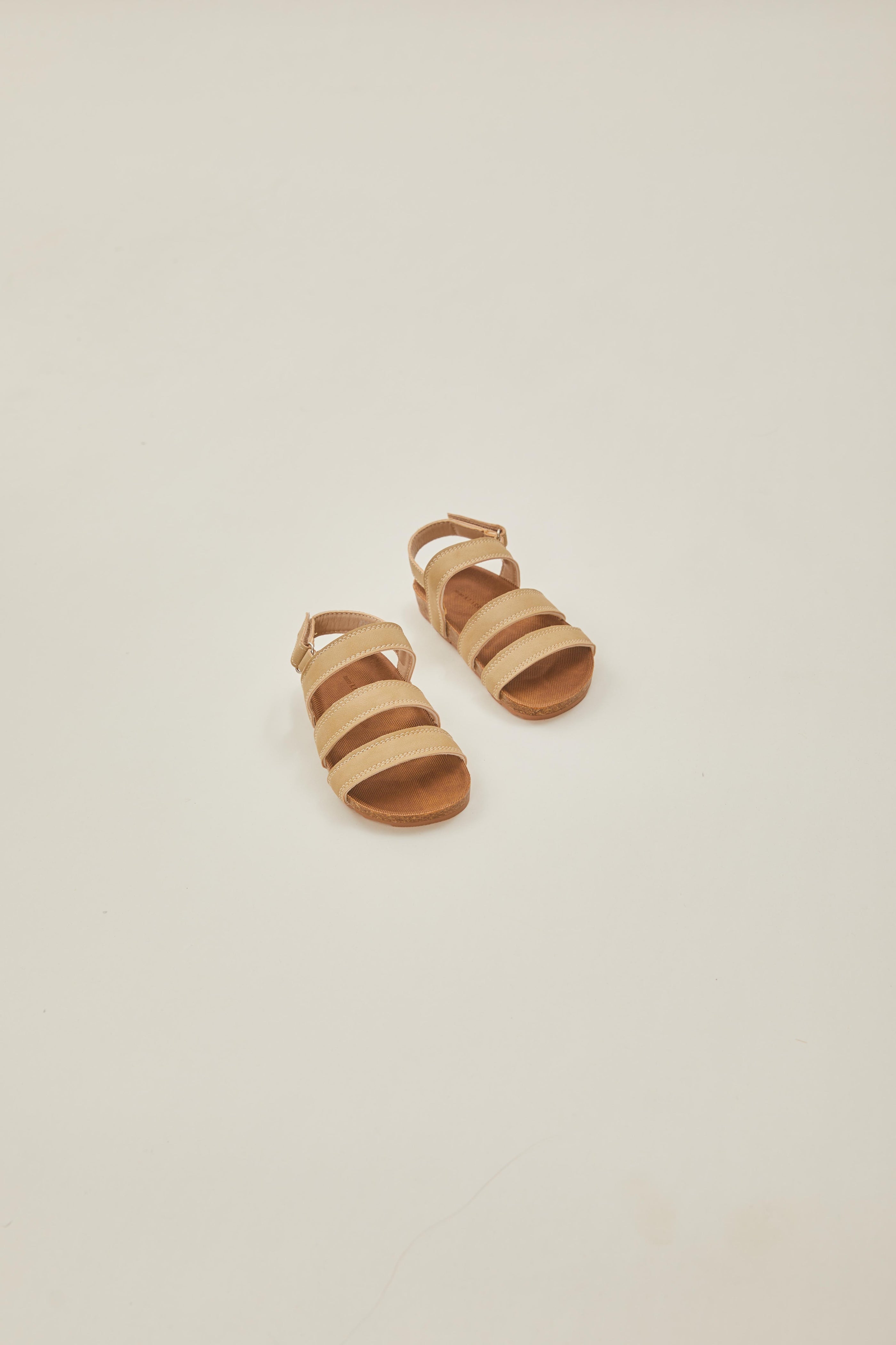 Mini Tevy Strap Sandals in Beige
