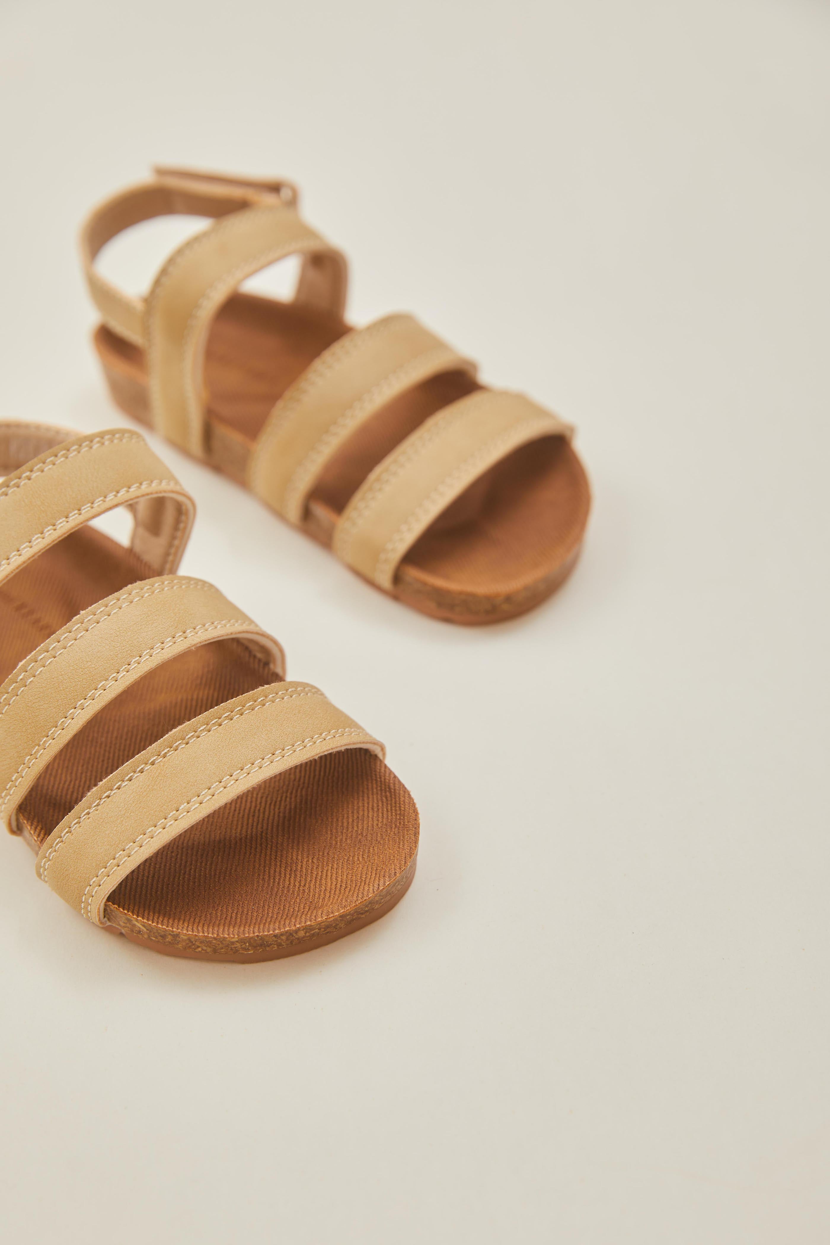 Mini Tevy Strap Sandals in Beige