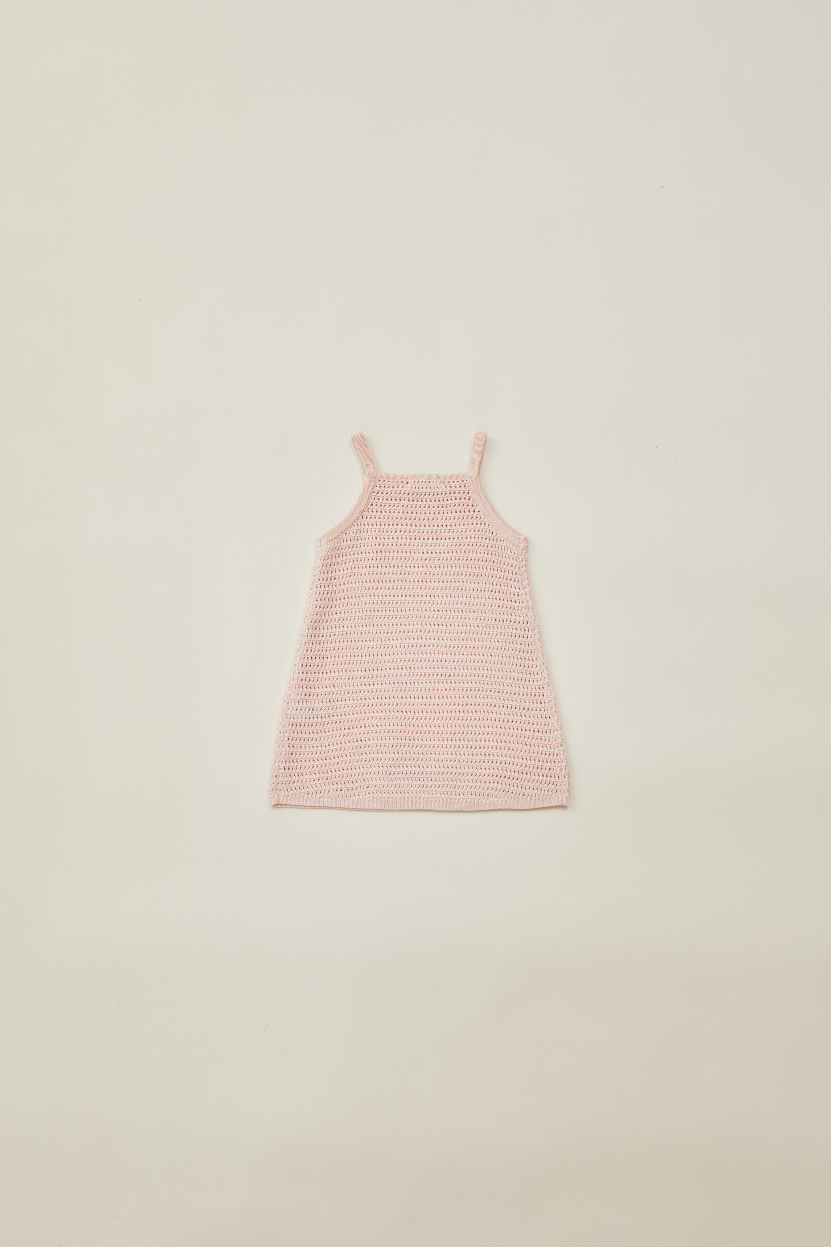 Mini Open Knit Dress in Peony