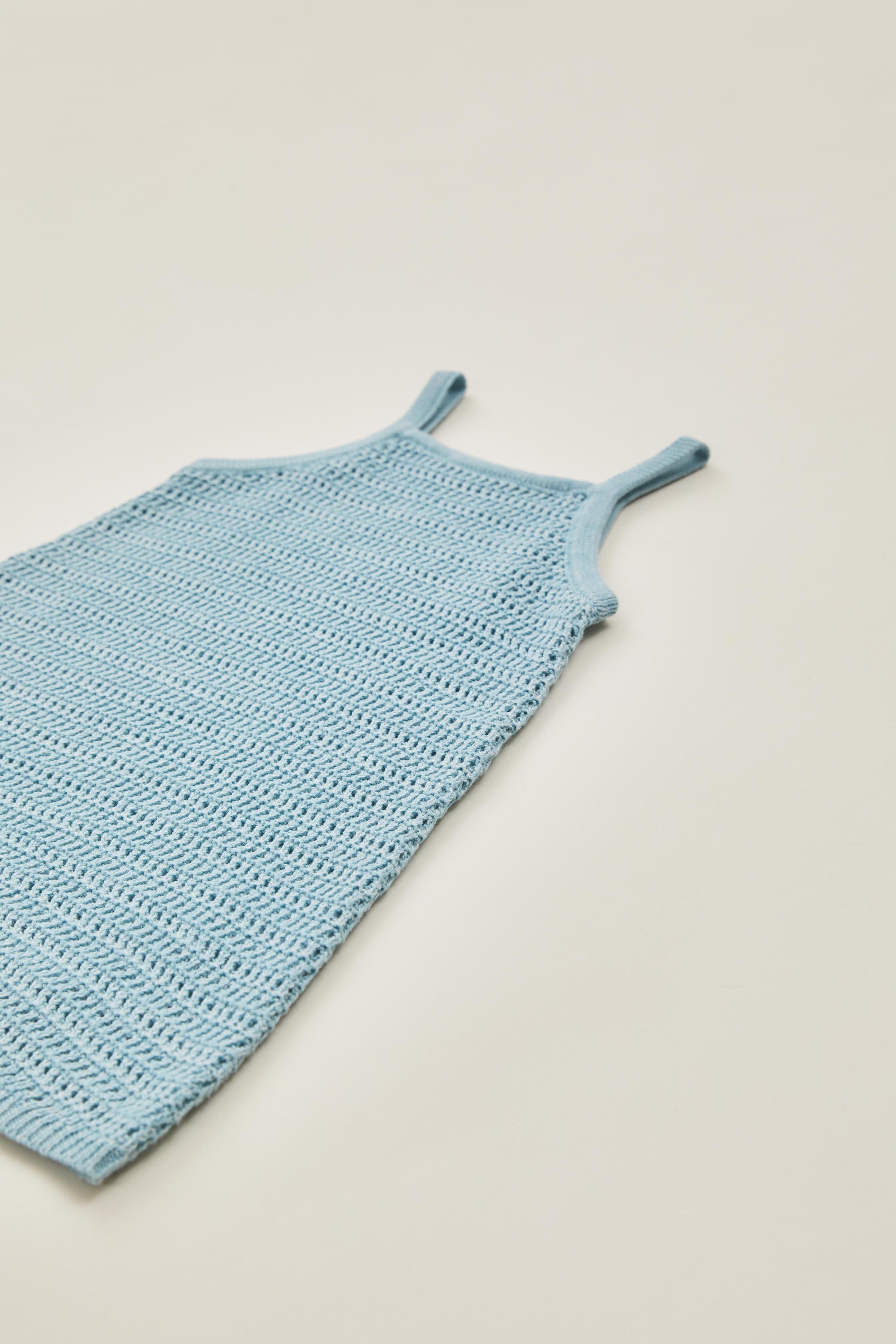 Mini Open Knit Dress in Plume