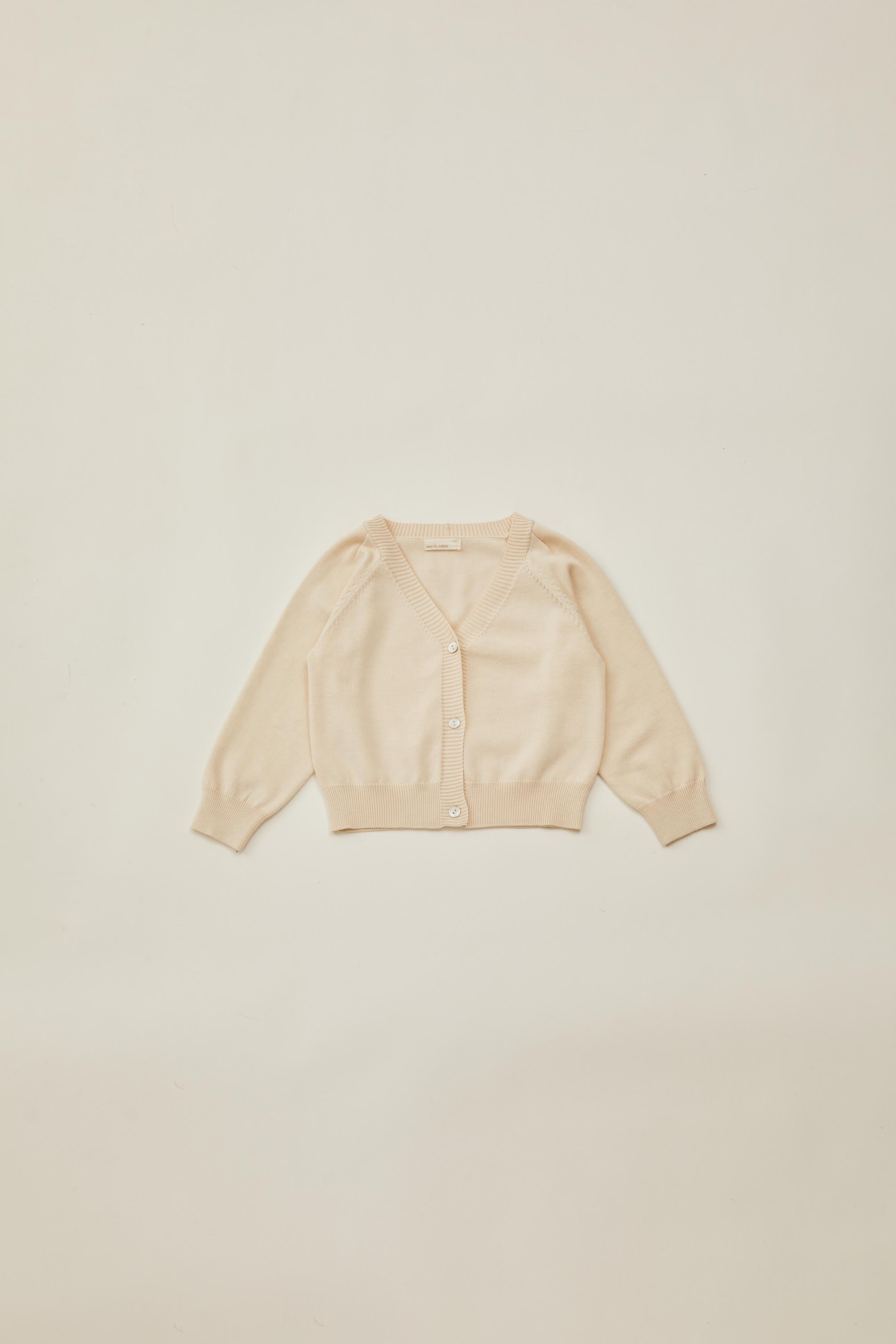 Mini Knitted Cardigan in Oat