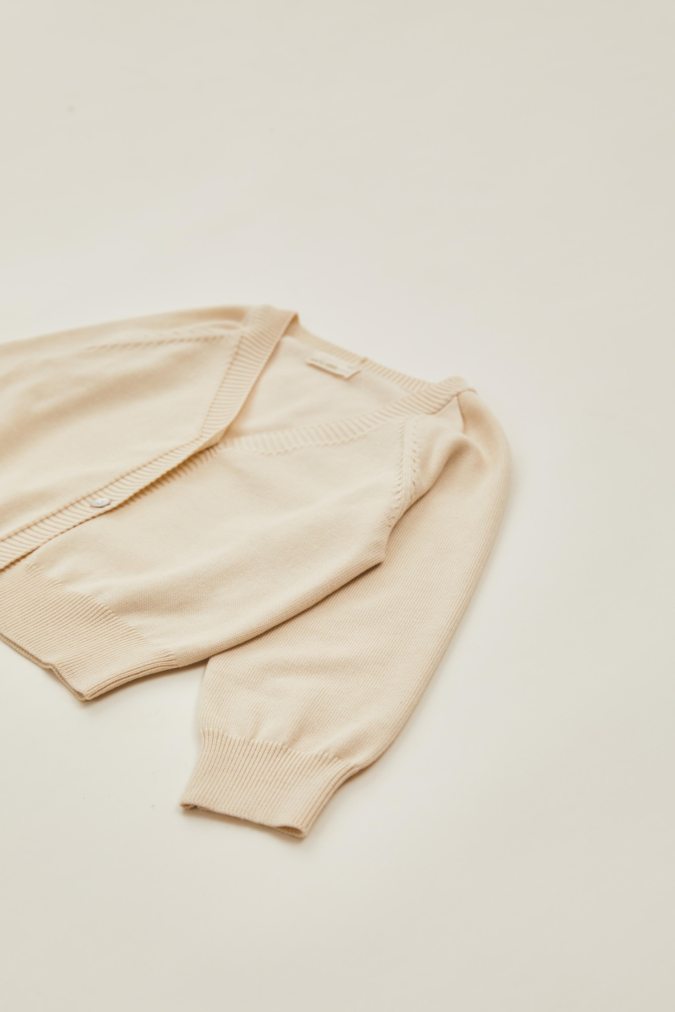 Mini Knitted Cardigan in Oat