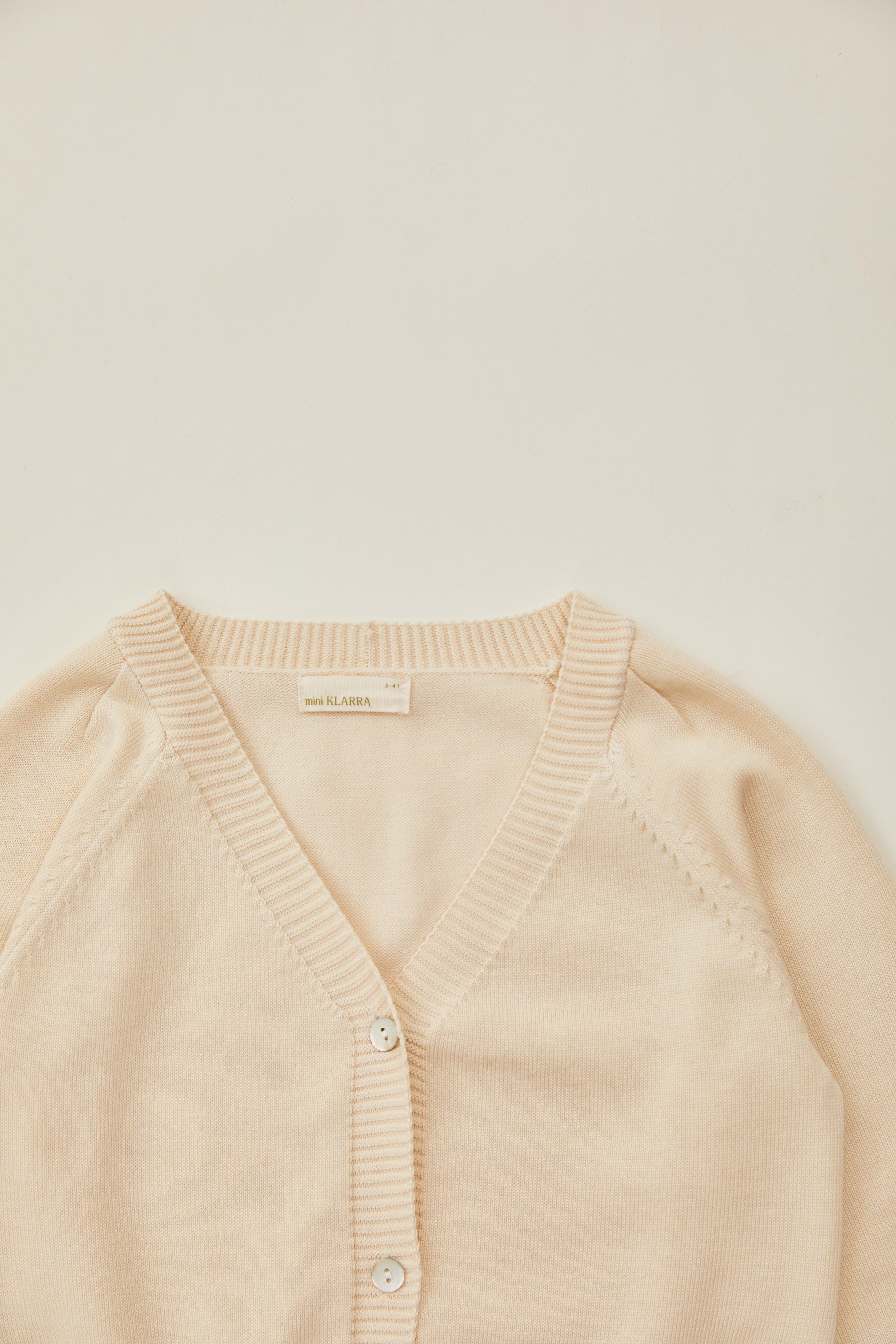 Mini Knitted Cardigan in Oat