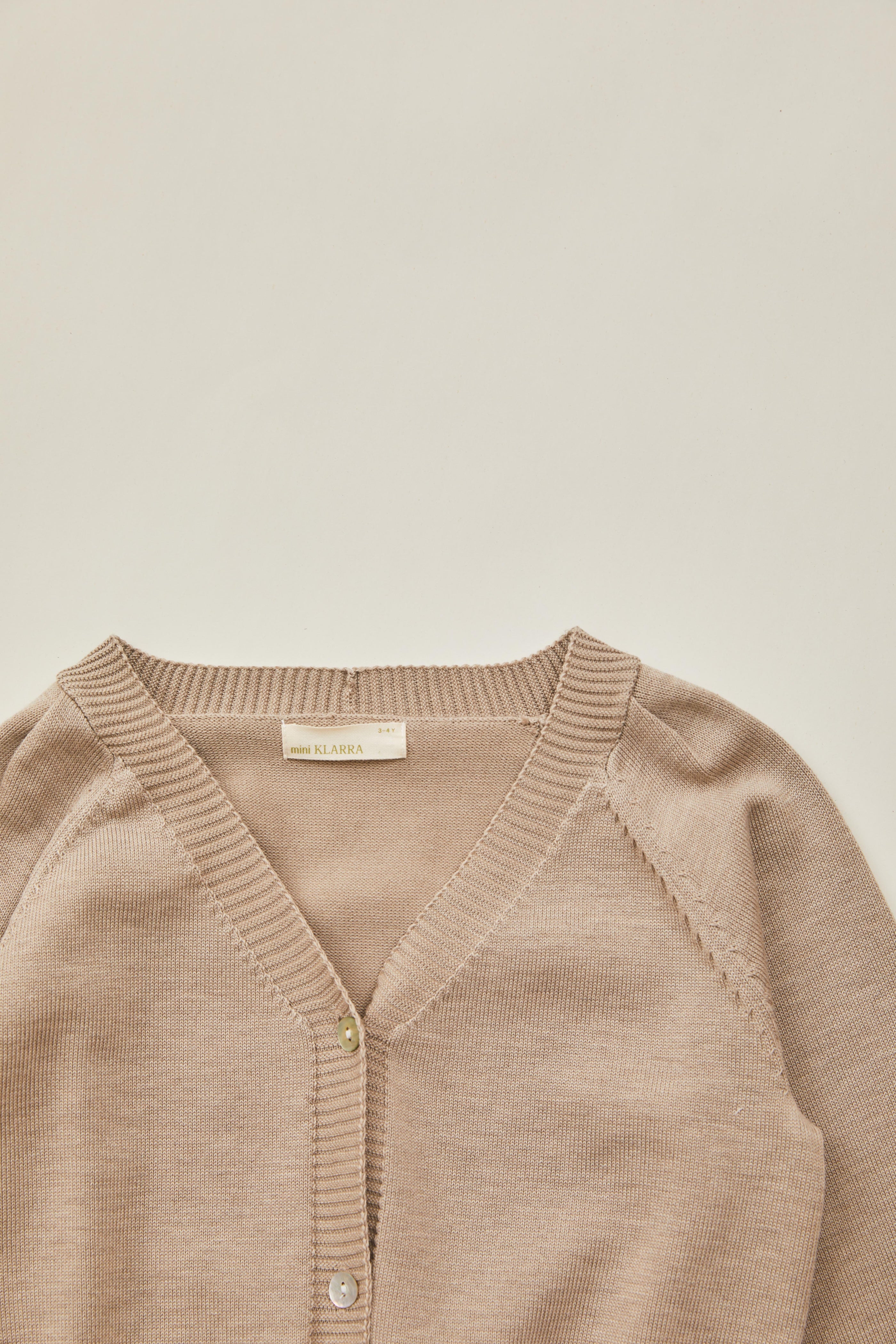 Mini Knitted Cardigan in Stone