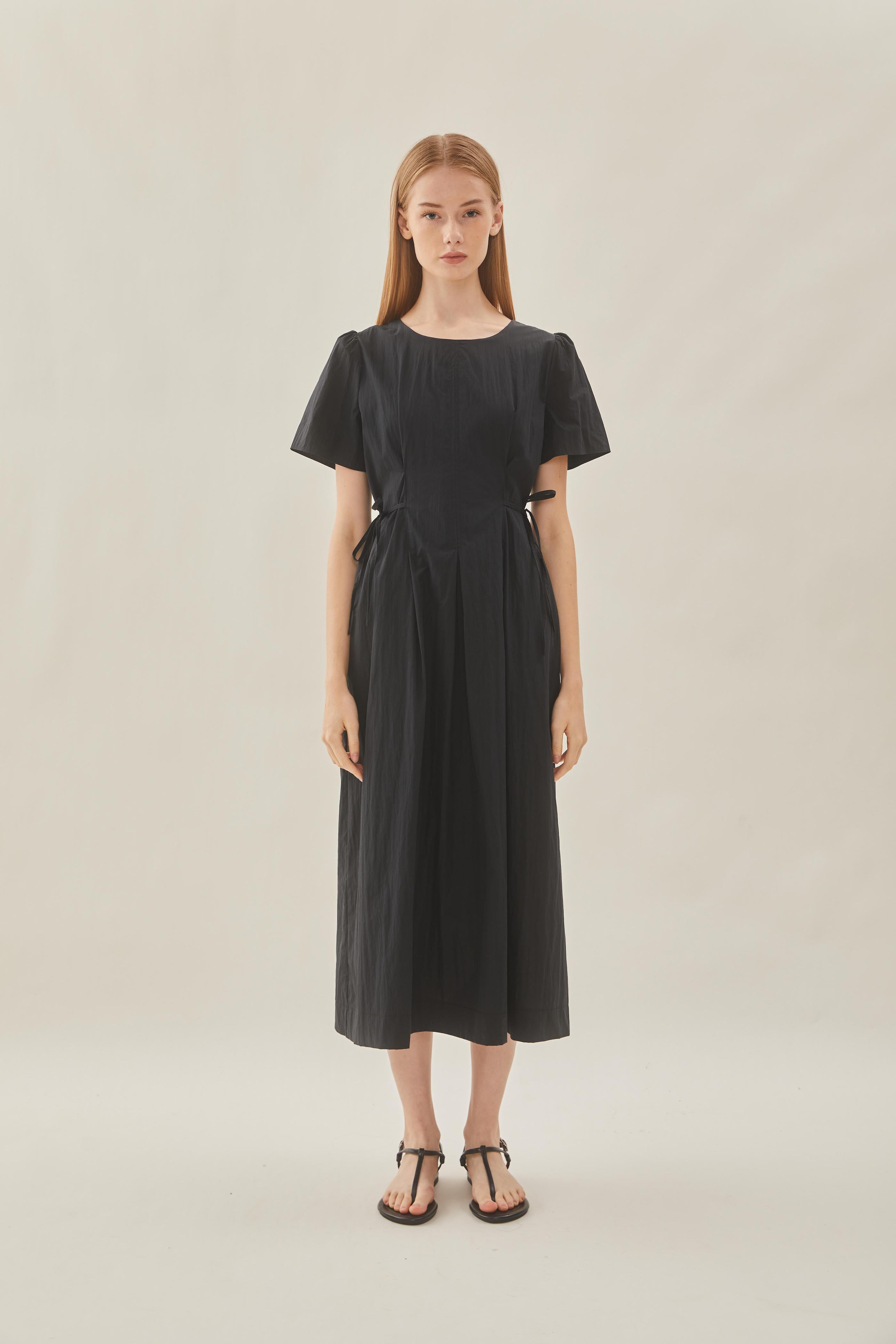 Tie Waist Dress in Black