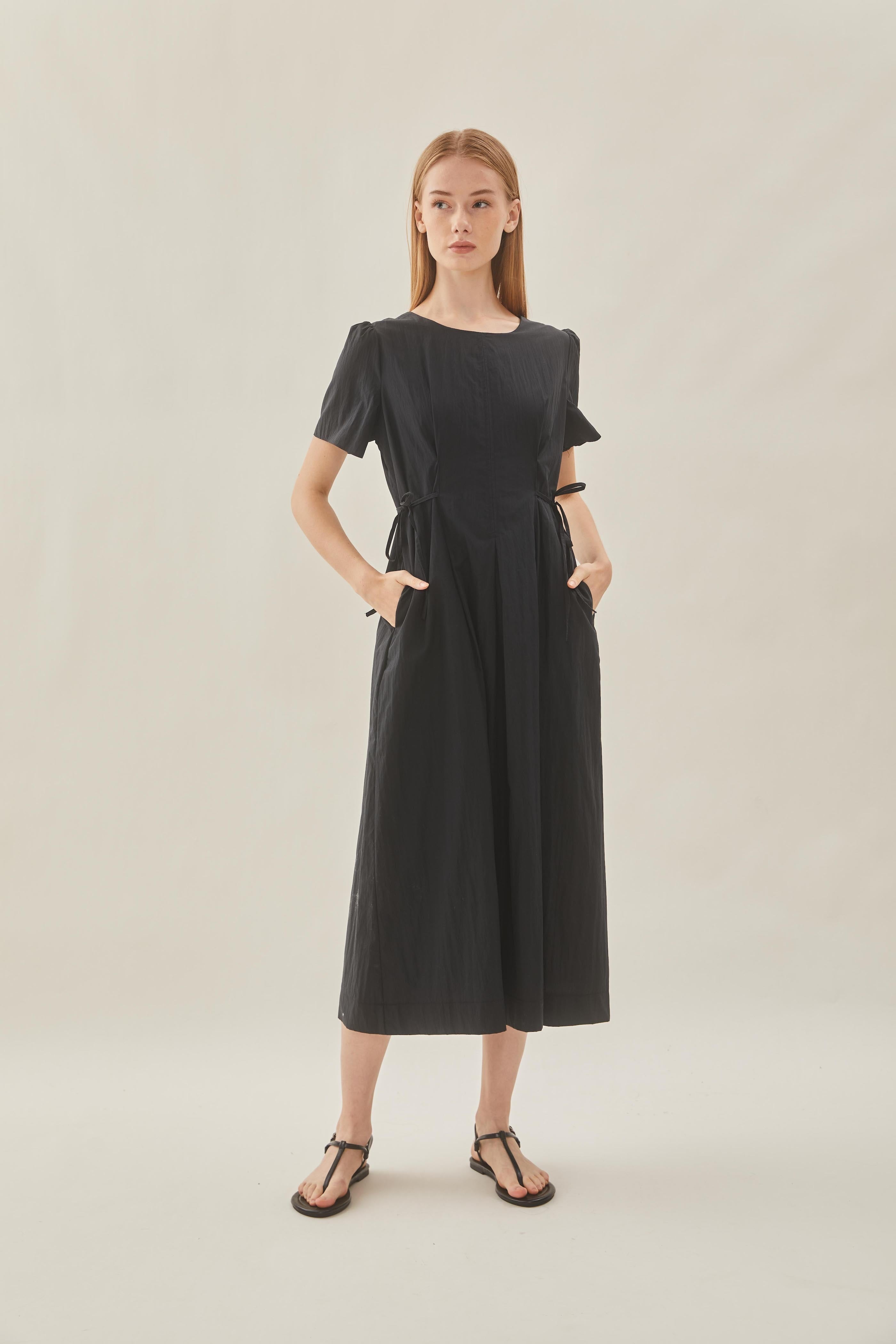 Tie Waist Dress in Black