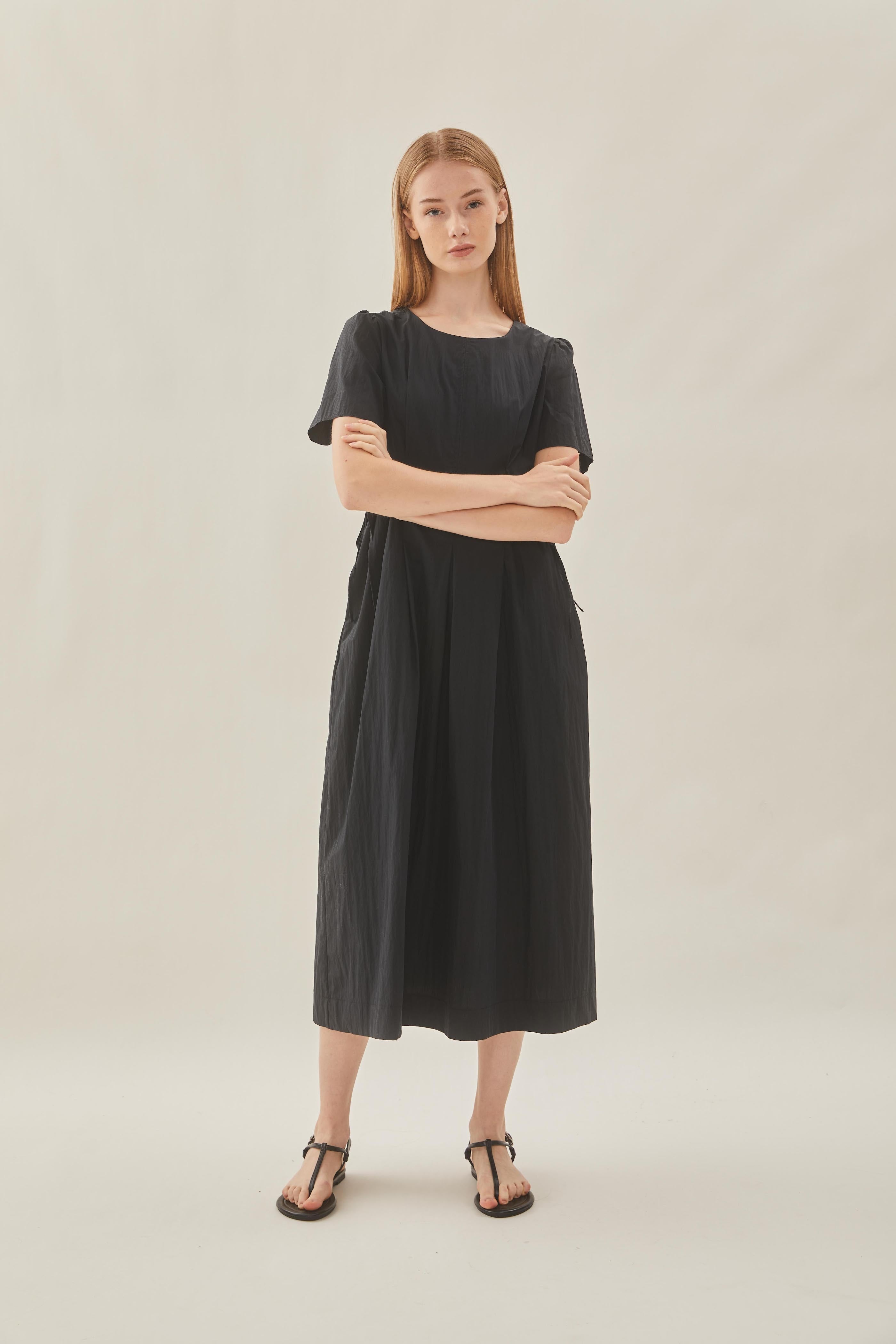 Tie Waist Dress in Black