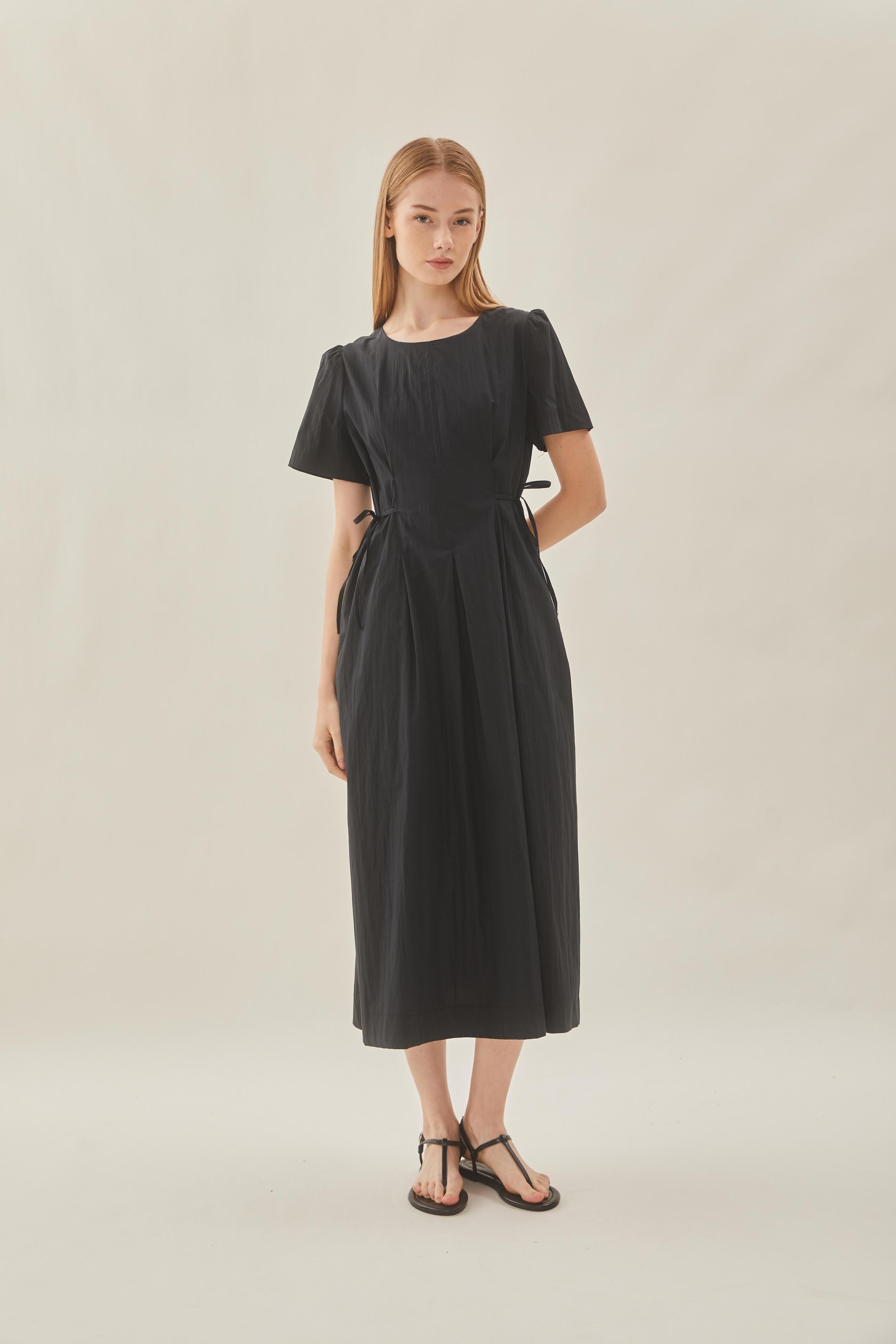 Tie Waist Dress in Black