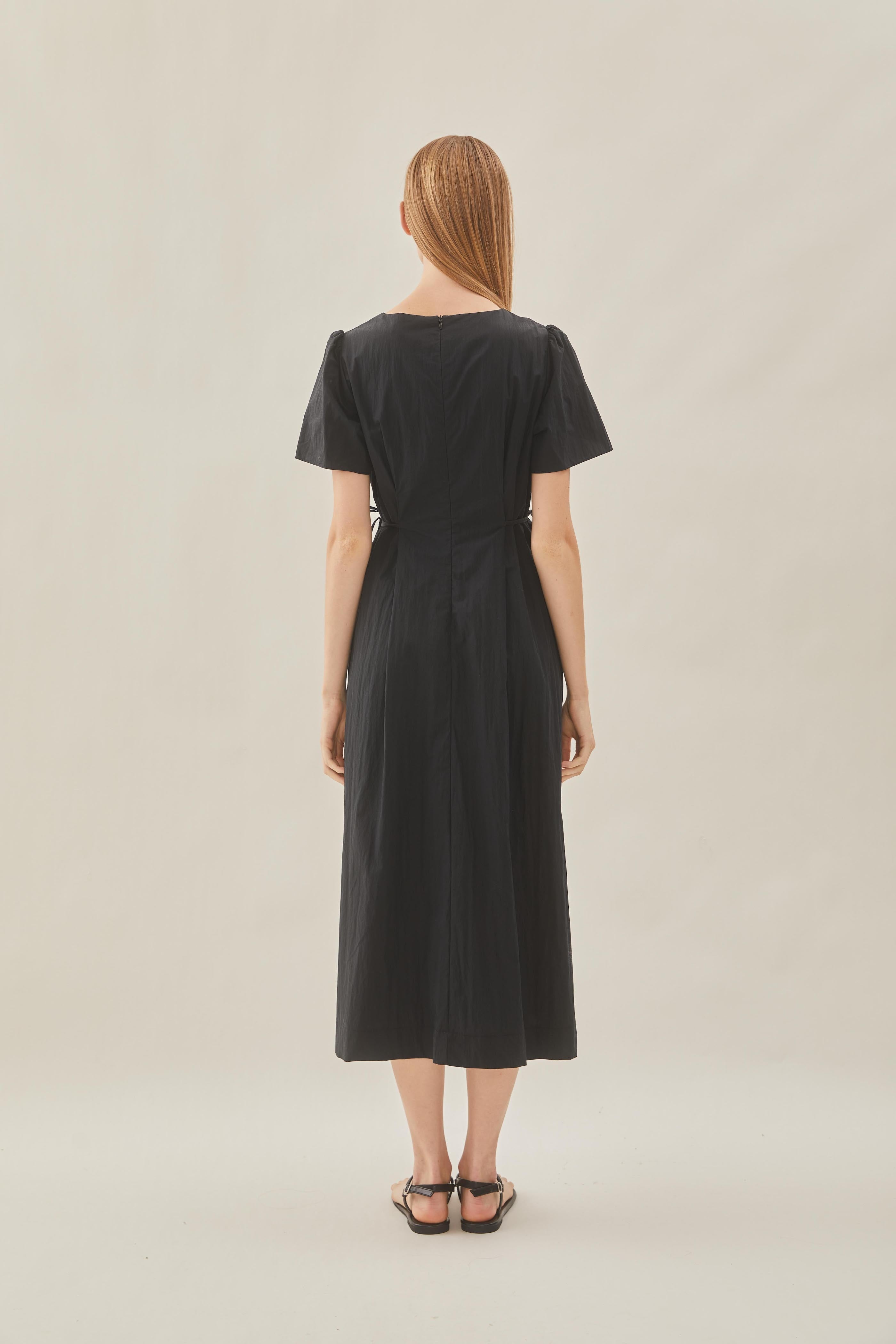 Tie Waist Dress in Black
