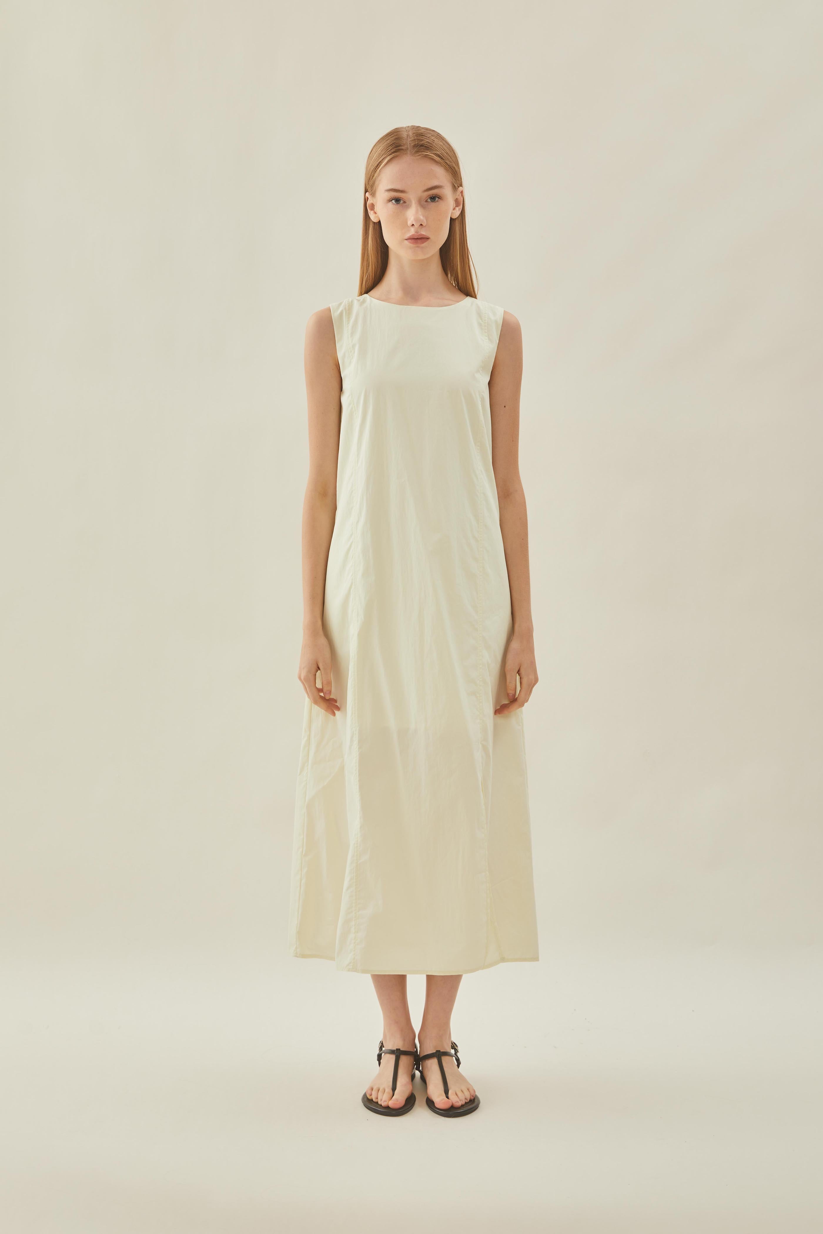 Shift Midi Dress in Pale Lime