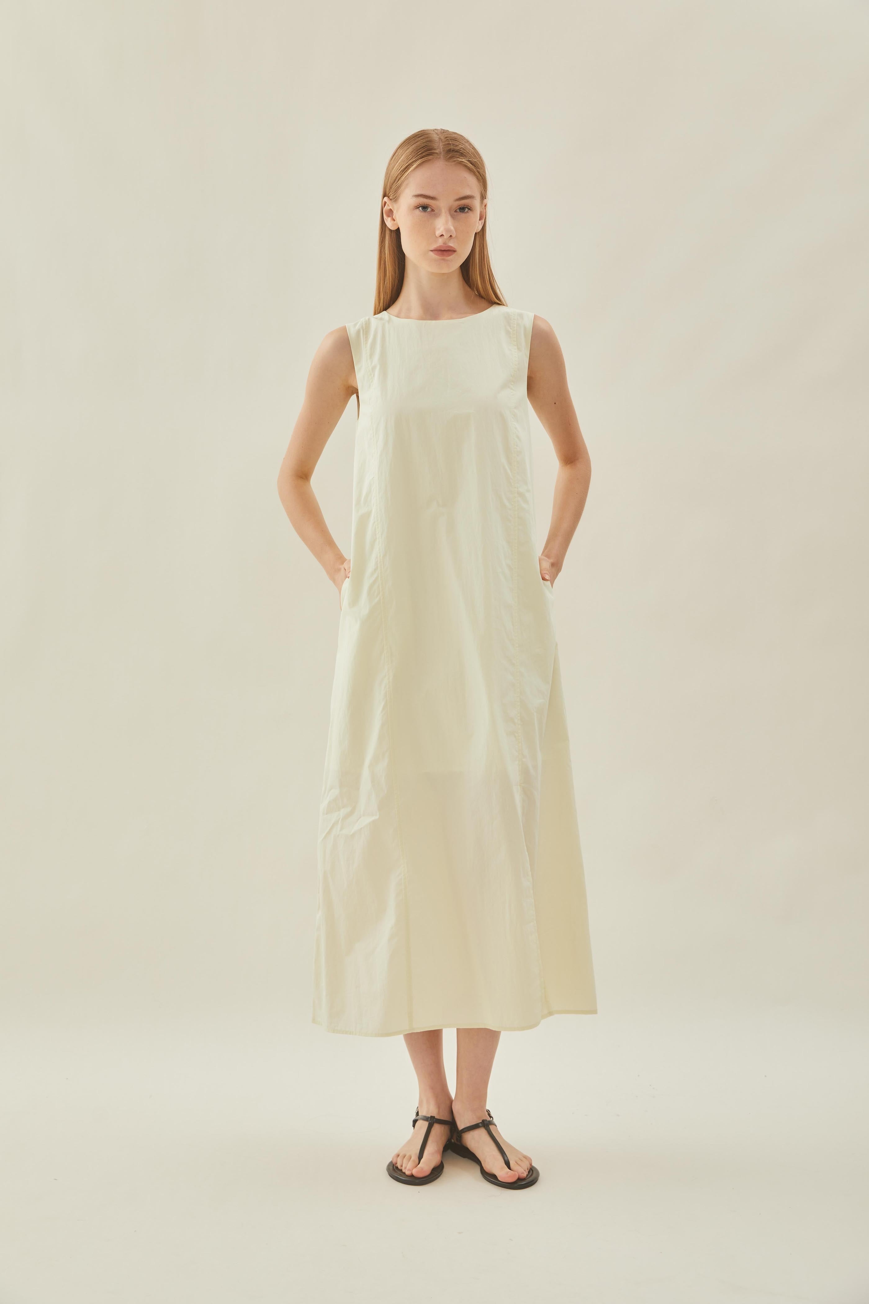 Shift Midi Dress in Pale Lime