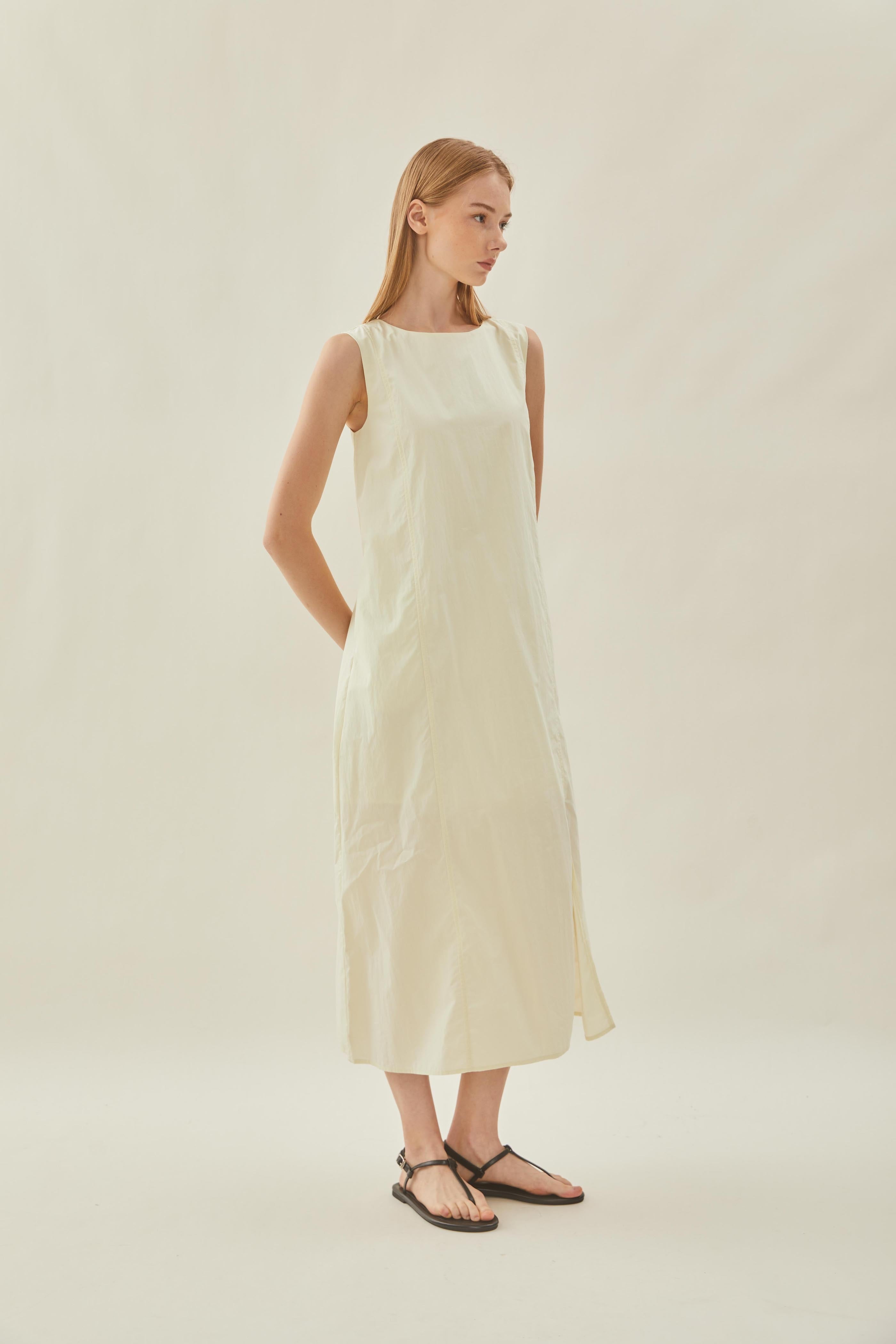 Shift Midi Dress in Pale Lime