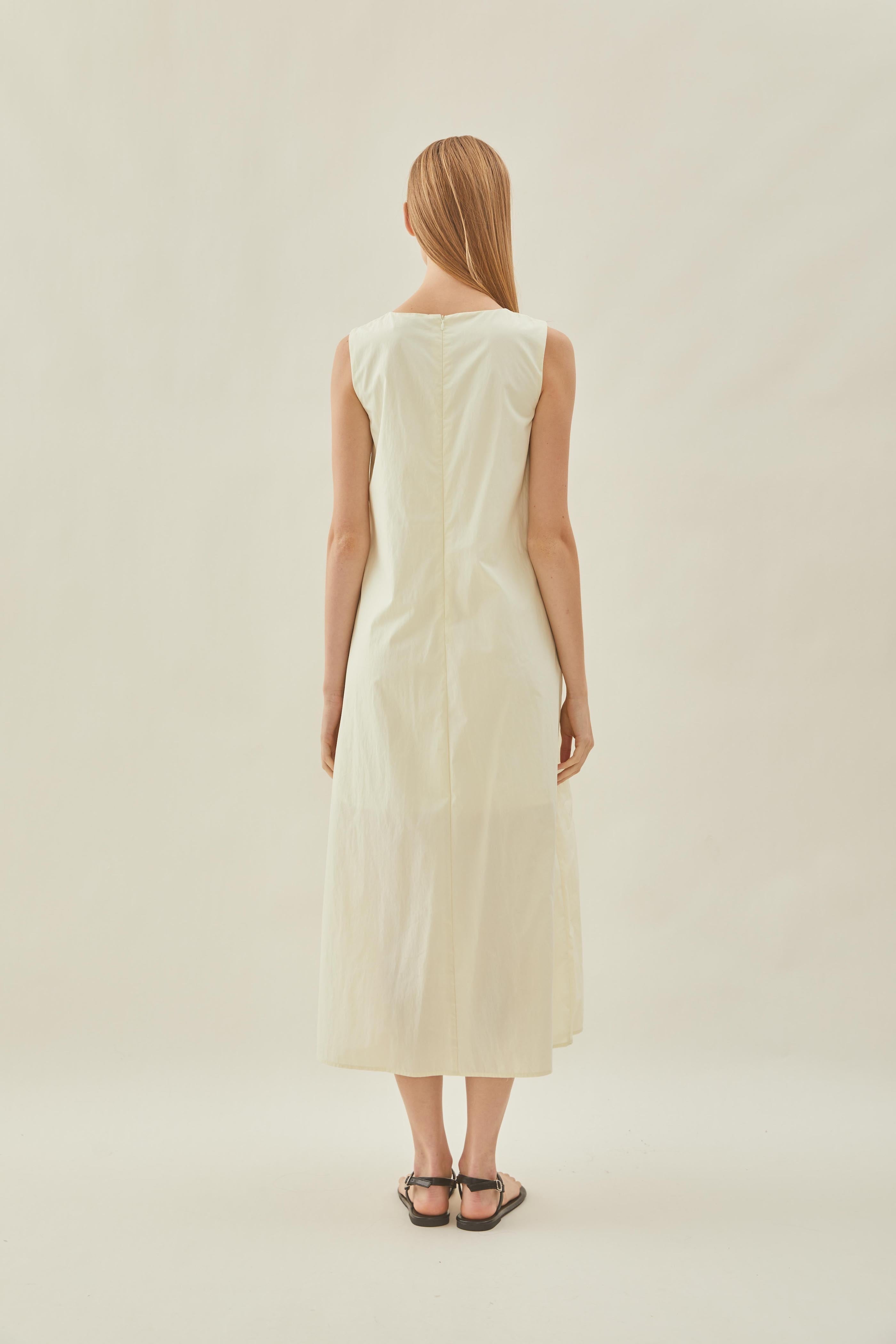 Shift Midi Dress in Pale Lime