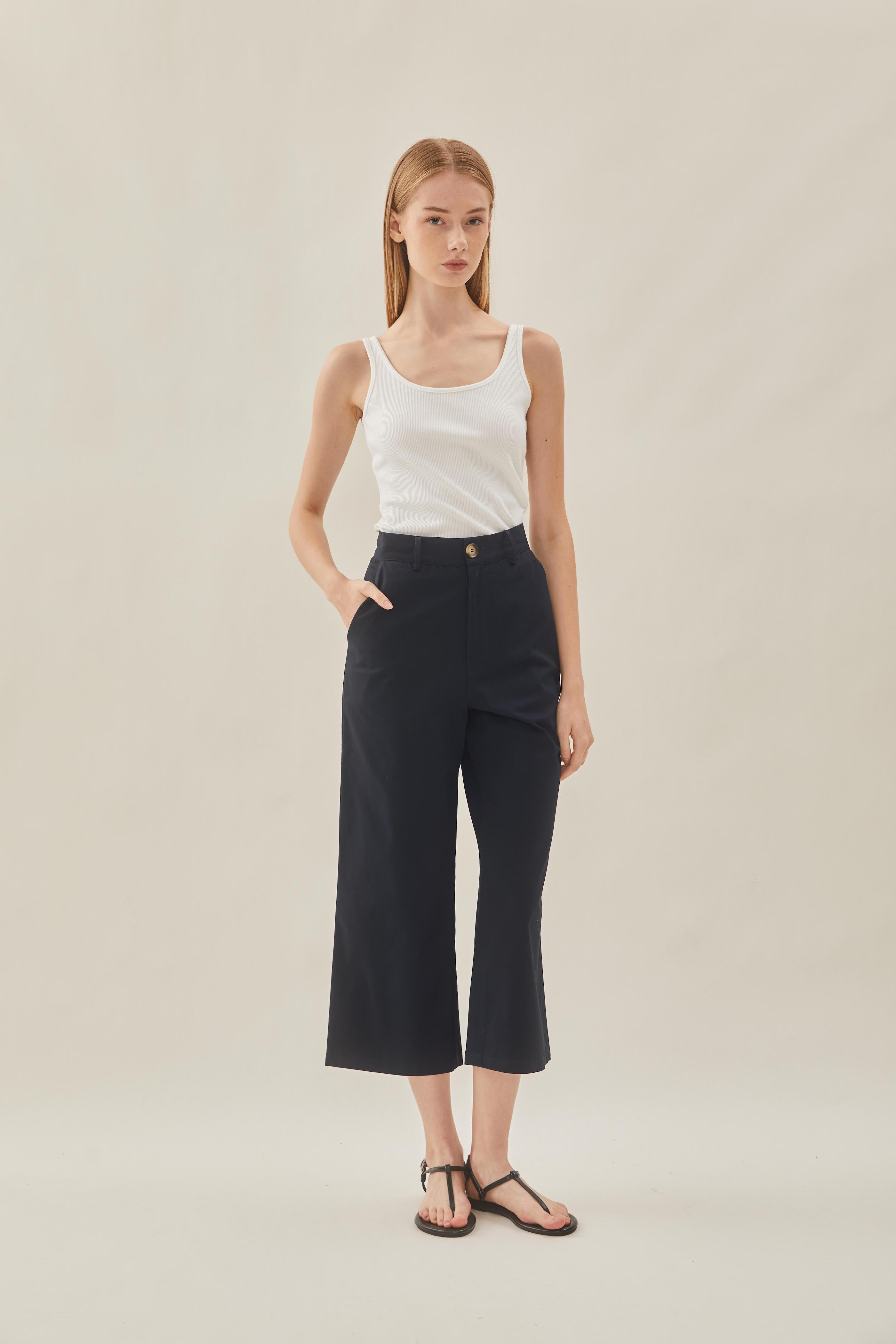 Classic Cotton Culottes in Midnight