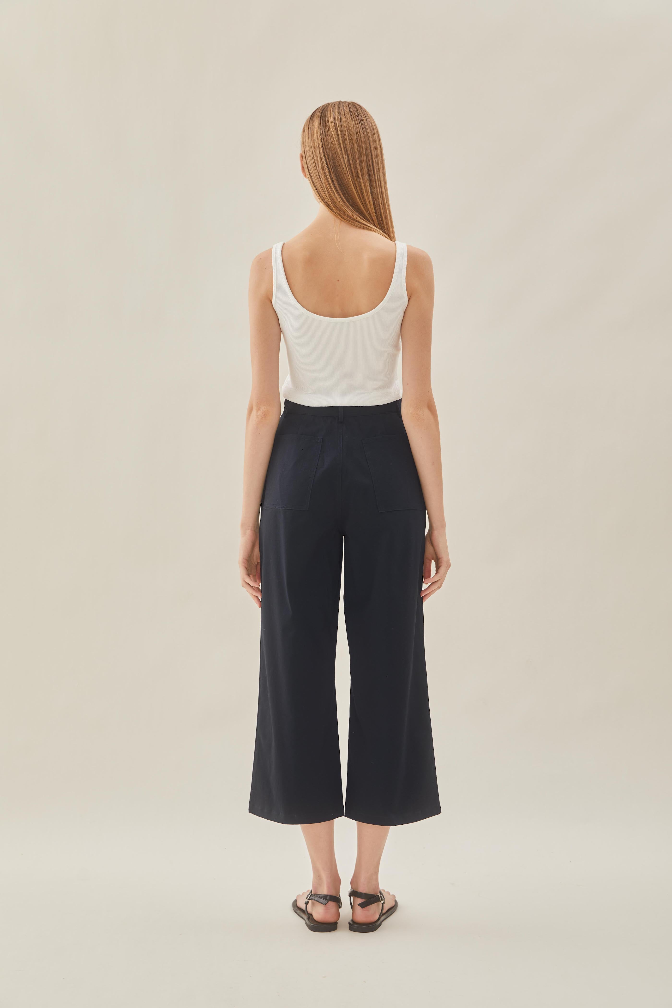 Classic Cotton Culottes in Midnight