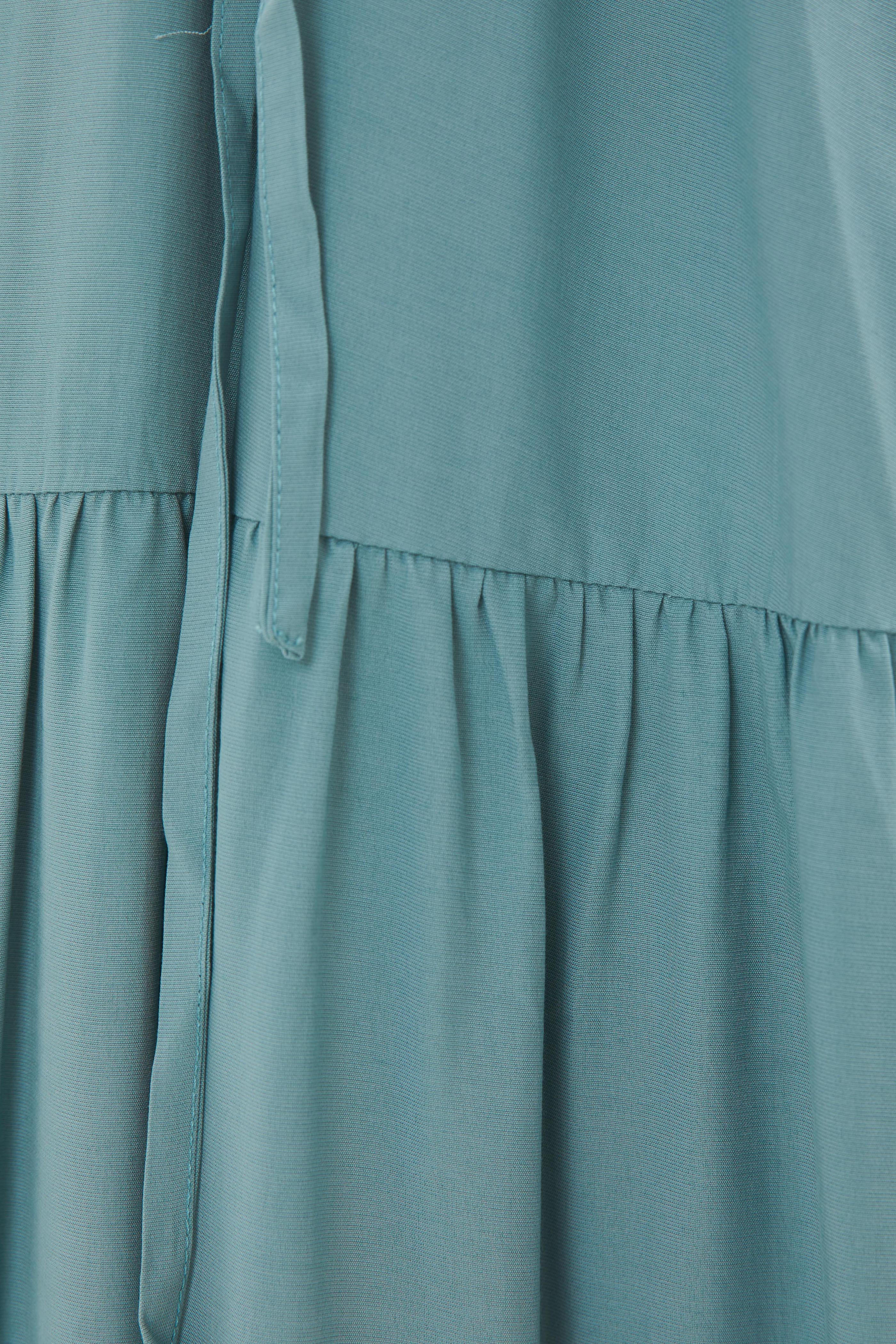 Cotton Blend Tiered Maxi Dress in Ocean