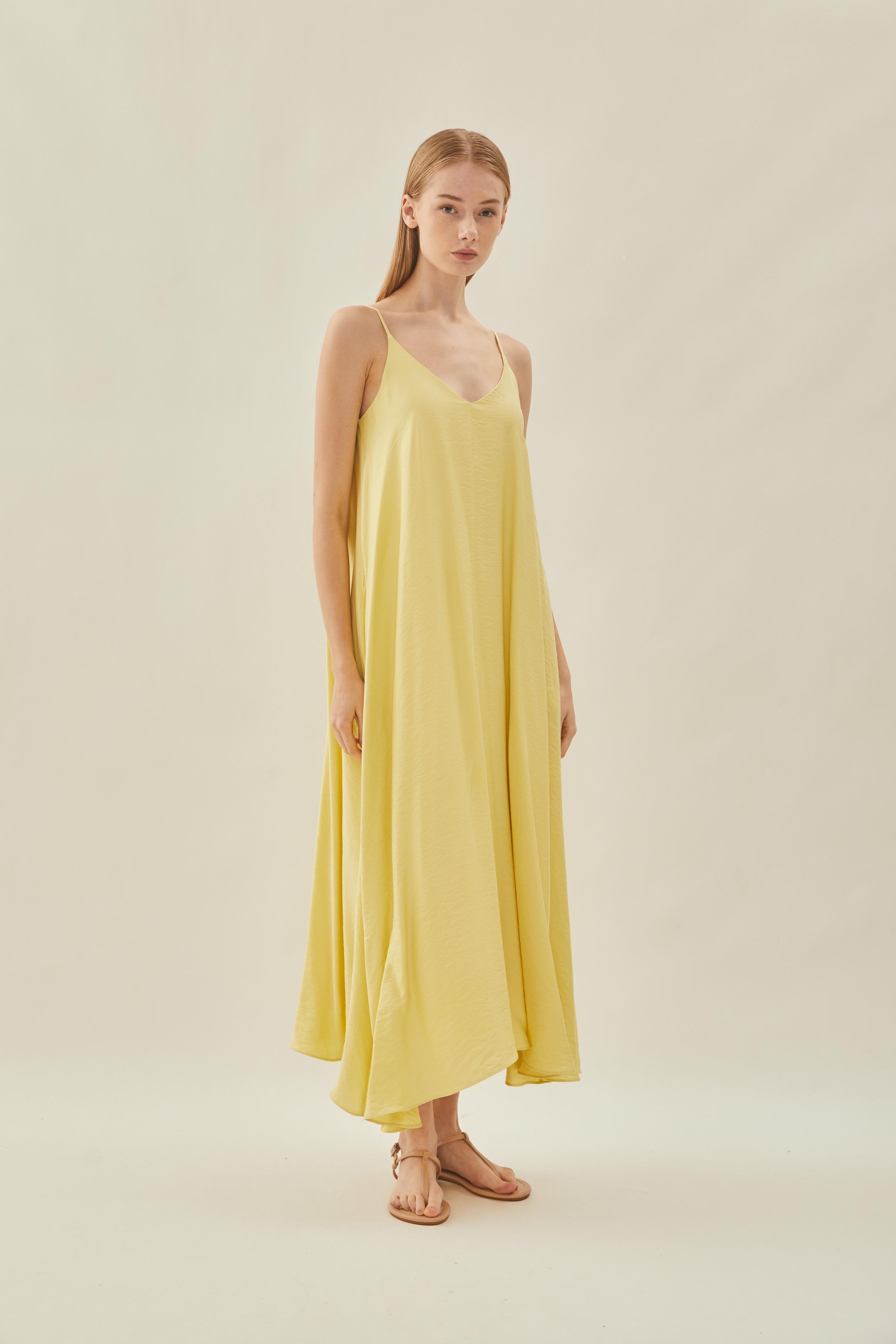 Flare Maxi Dress in Lemon