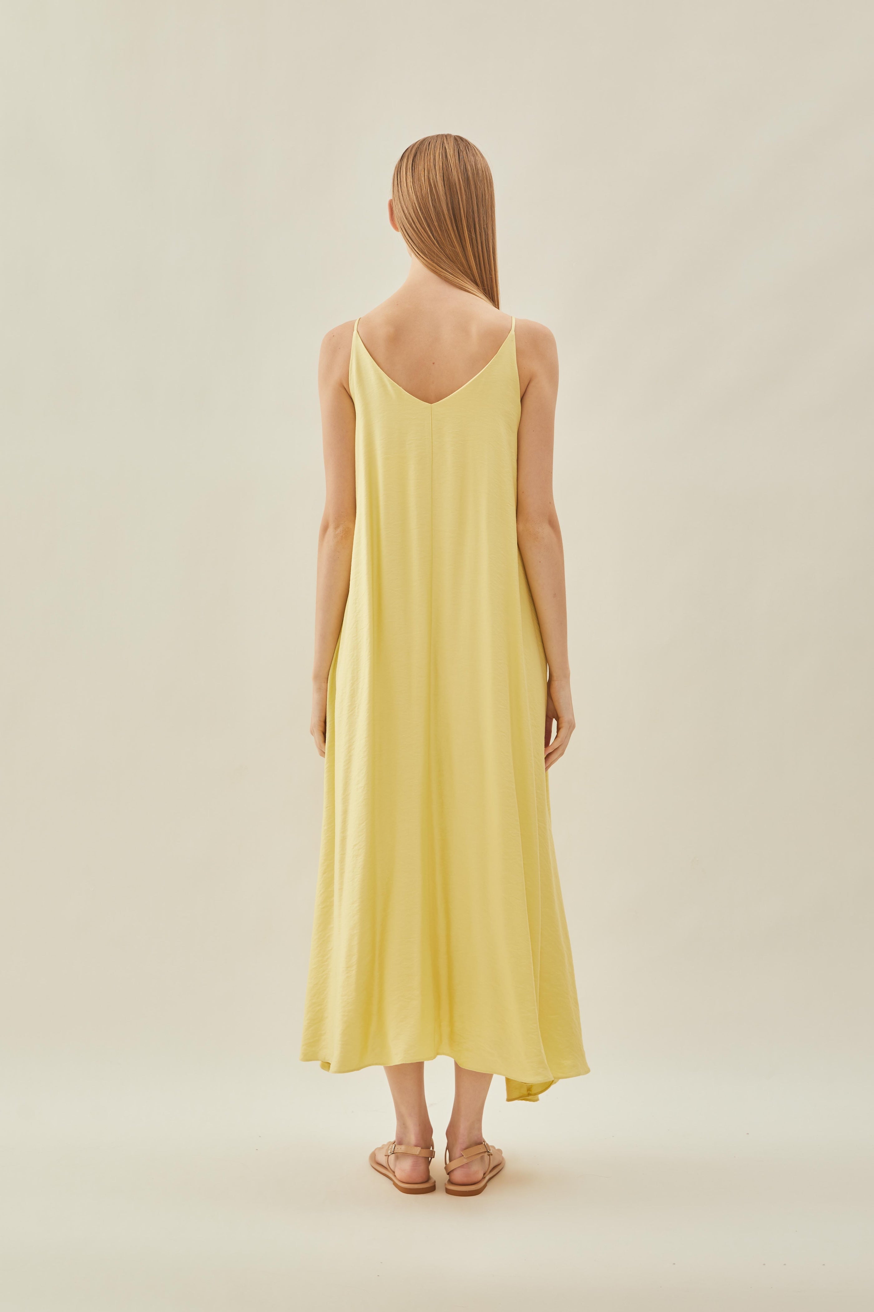 Flare Maxi Dress in Lemon