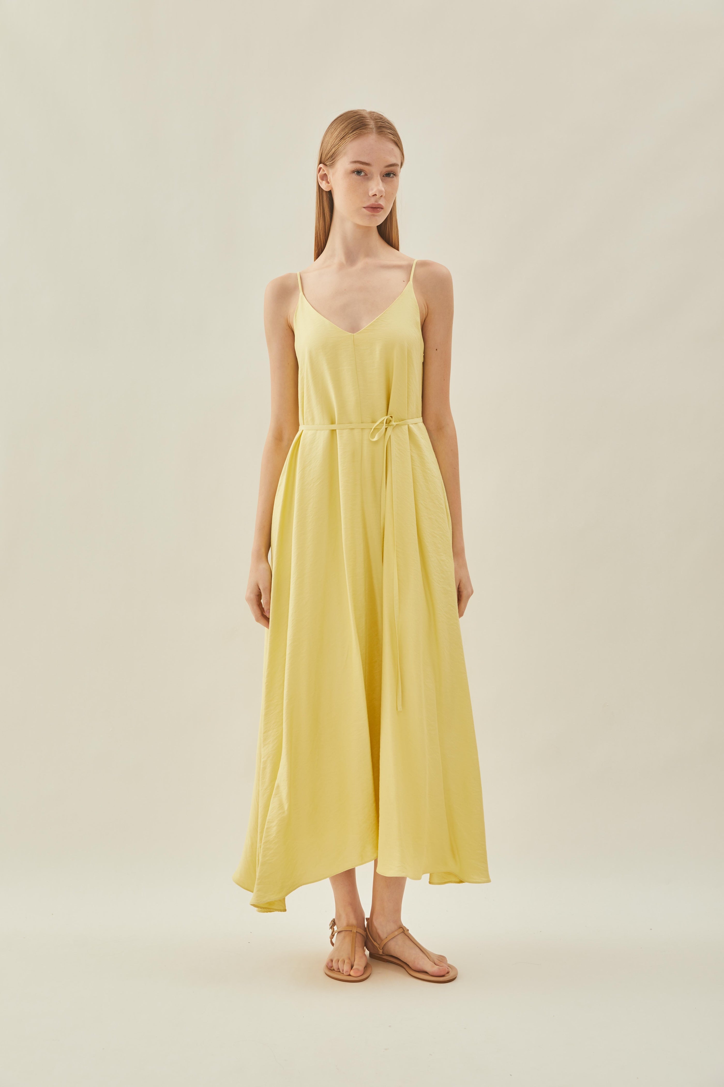 Flare Maxi Dress in Lemon
