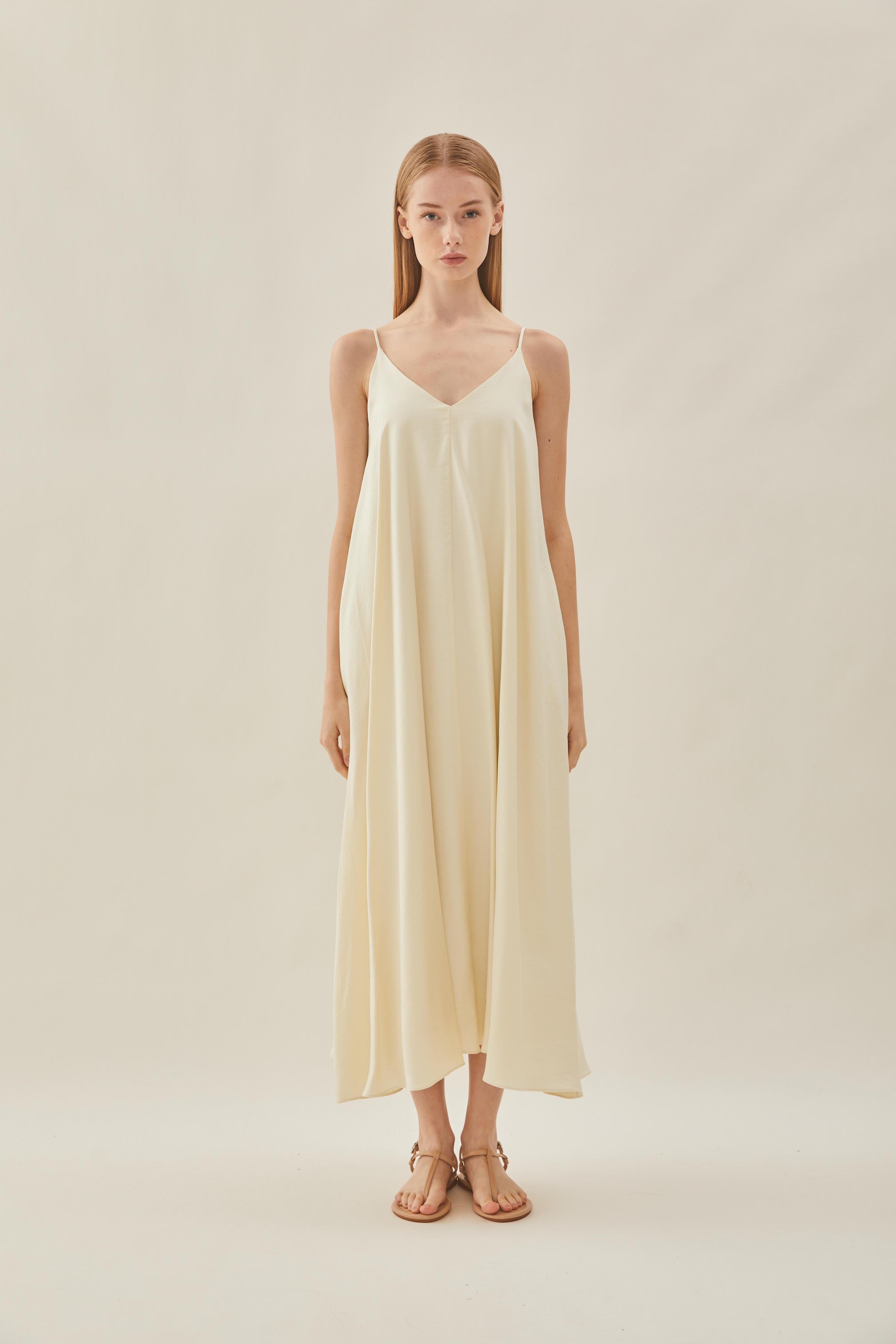 Flare Maxi Dress in Ecru