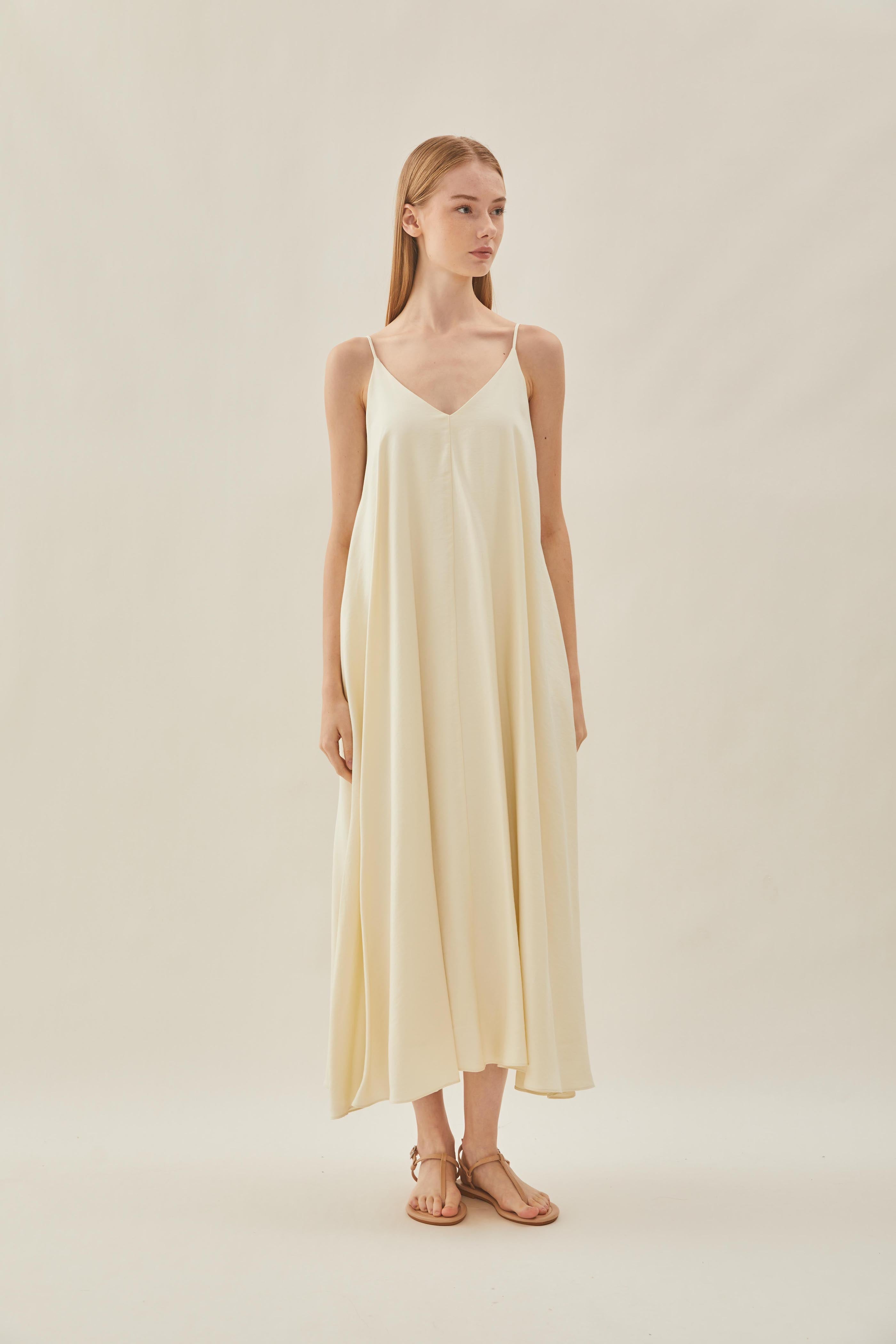 Flare Maxi Dress in Ecru