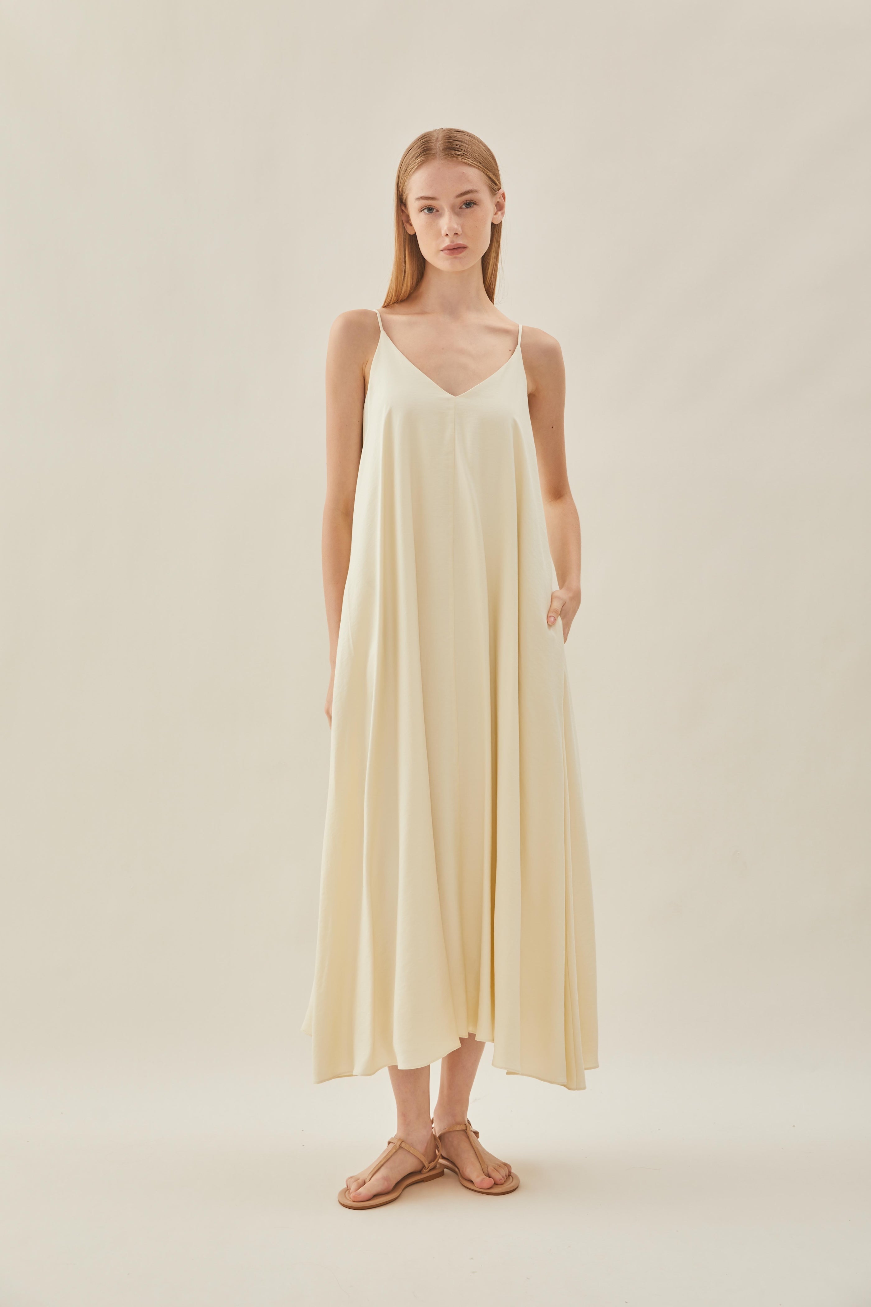 Flare Maxi Dress in Ecru