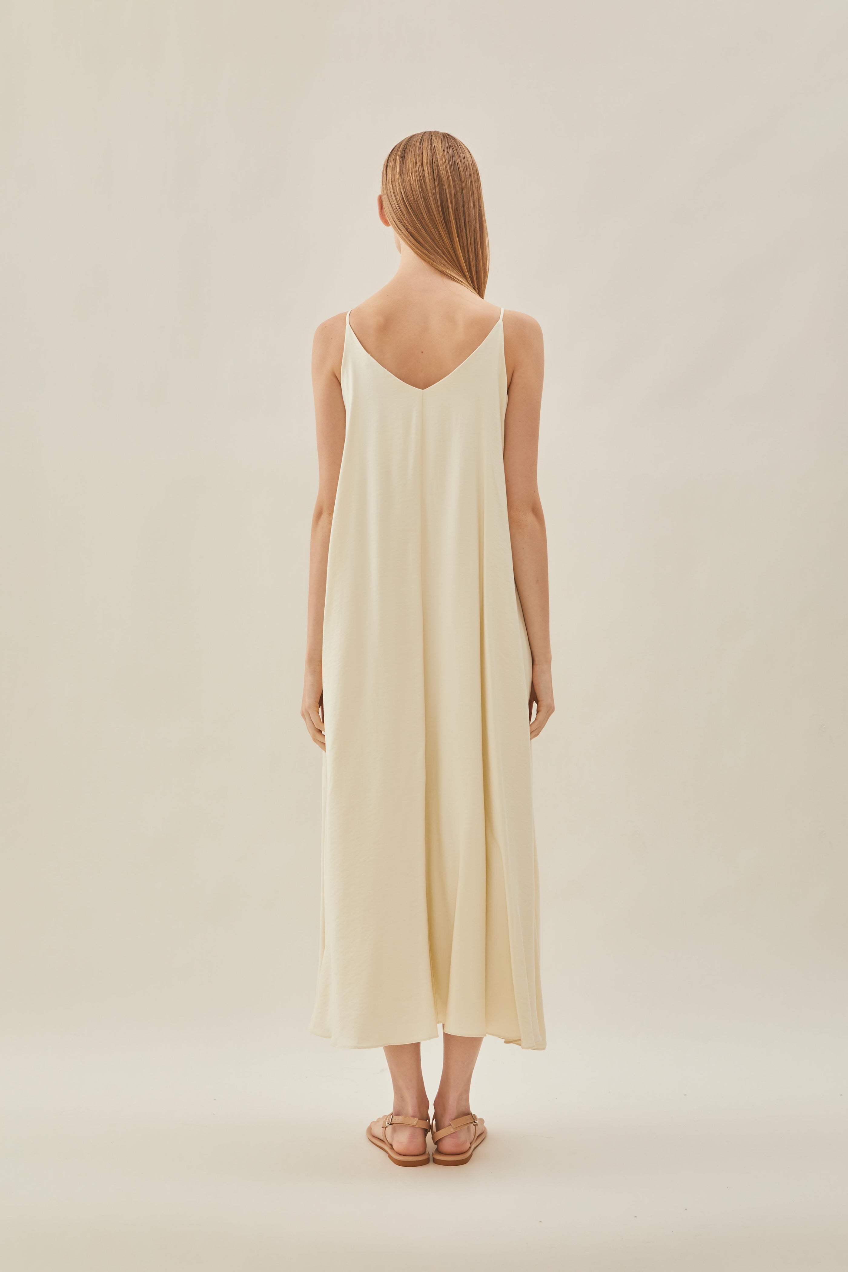 Flare Maxi Dress in Ecru